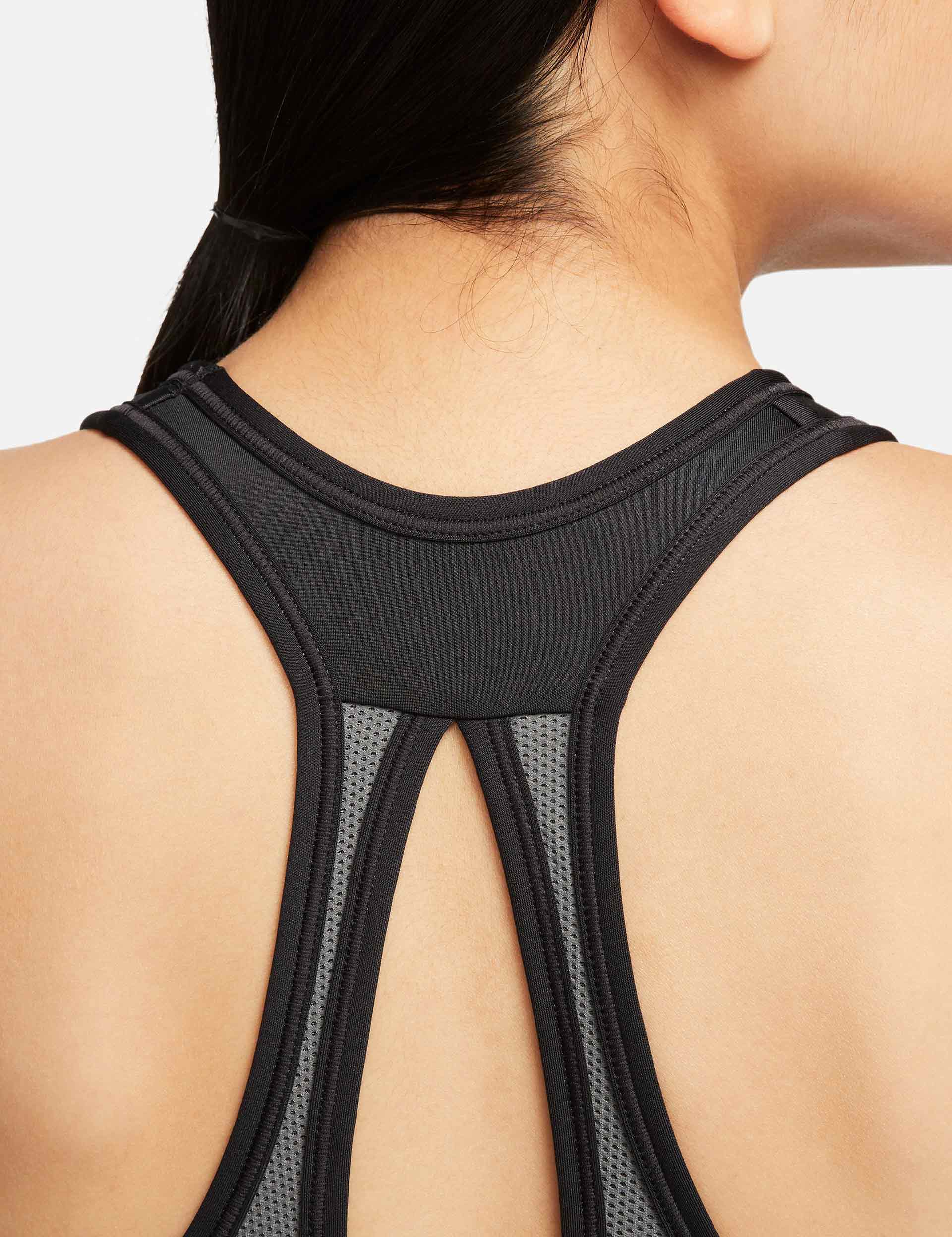 Swoosh High Support Bra - Black/Iron Grey/White - Image 6