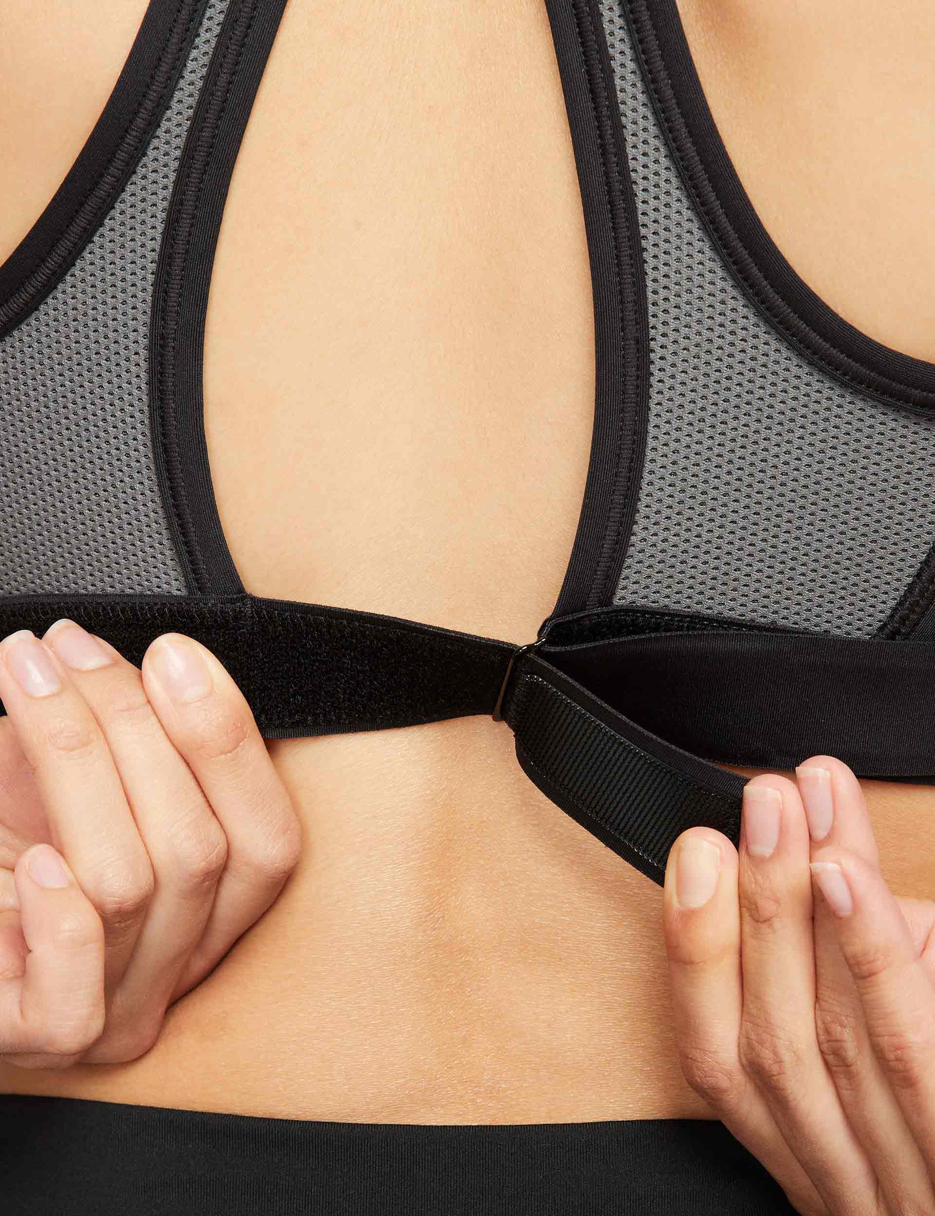 Swoosh High Support Bra - Black/Iron Grey/White - Image 7