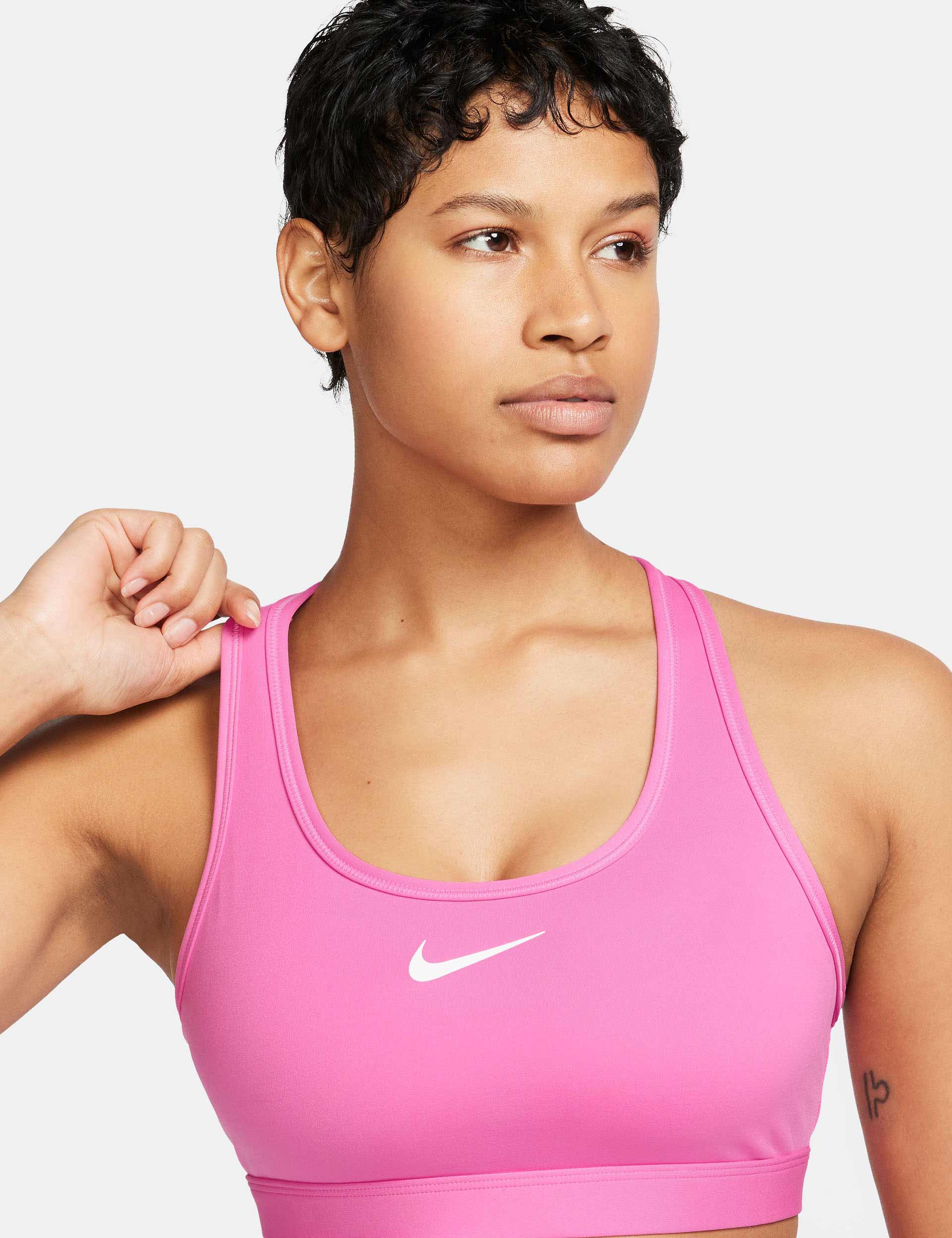 Swoosh Medium Support Bra - Playful Pink/White - Image 3