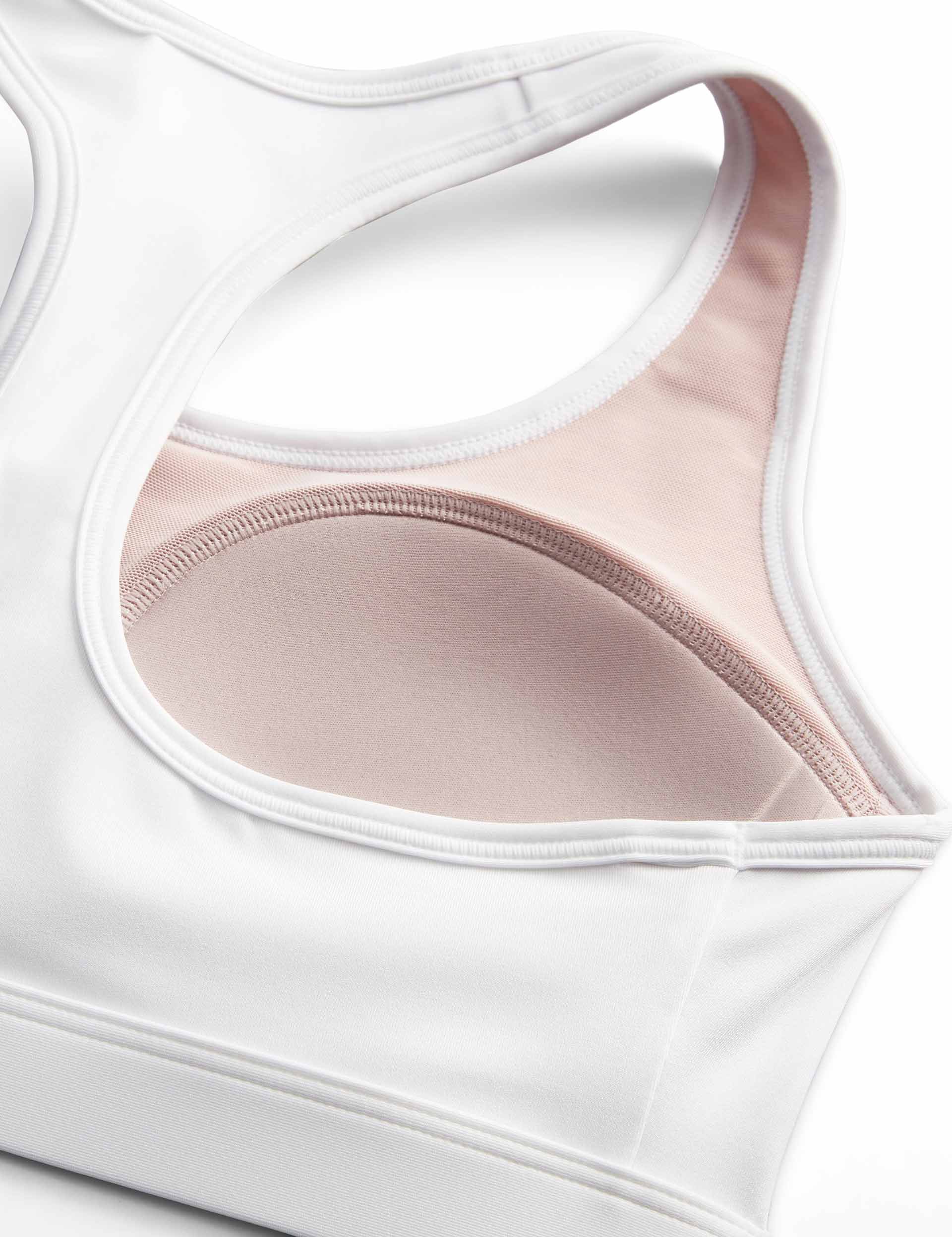 Swoosh Medium Support Bra - White/Stone Mauve/Black - Image 6