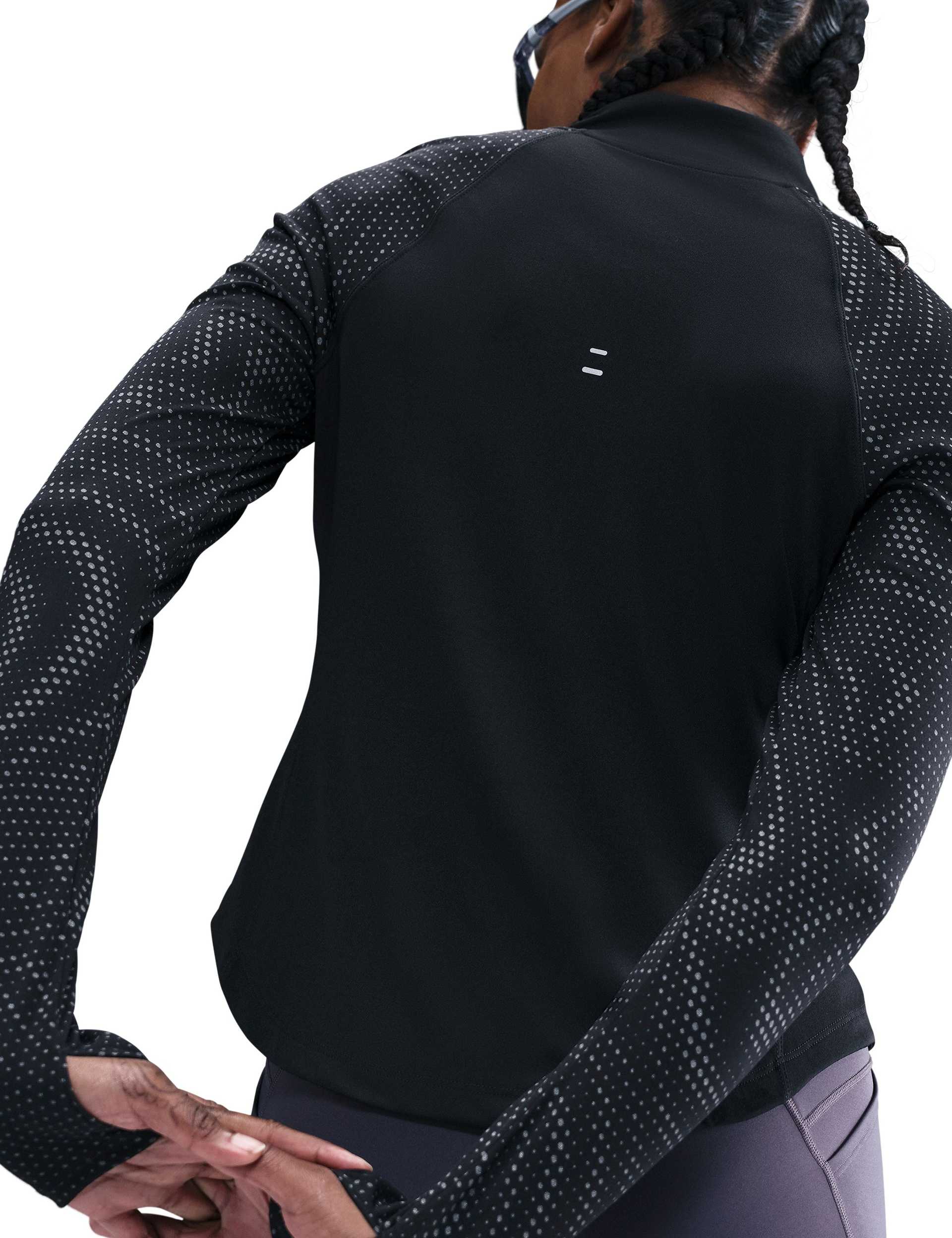Tempo Flash 1/4-Zip Running Top - Black/Reflective Silver - Image 2