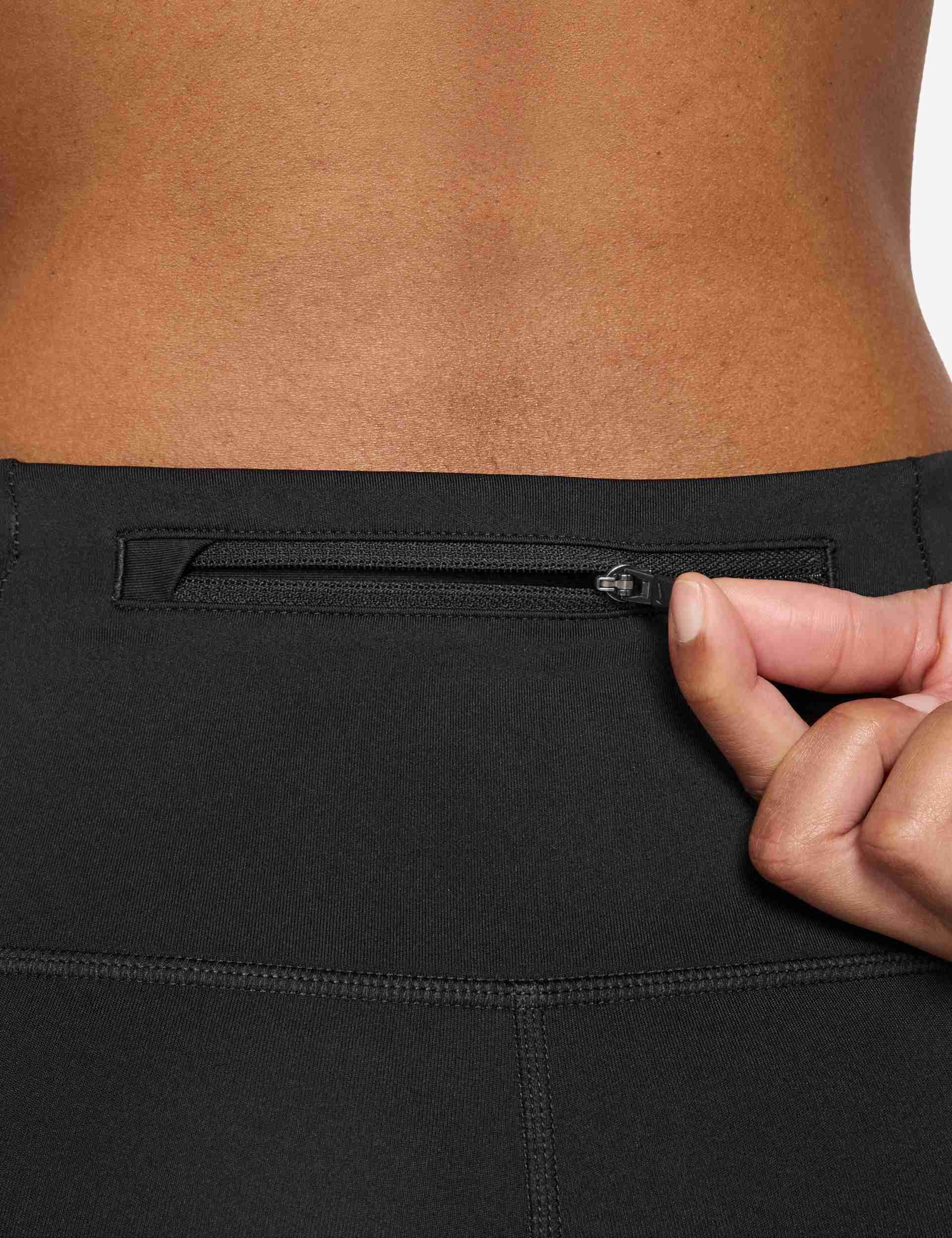 Tempo Flash High Waisted 7/8 Running Leggings - Black/Reflective Silver - Image 3