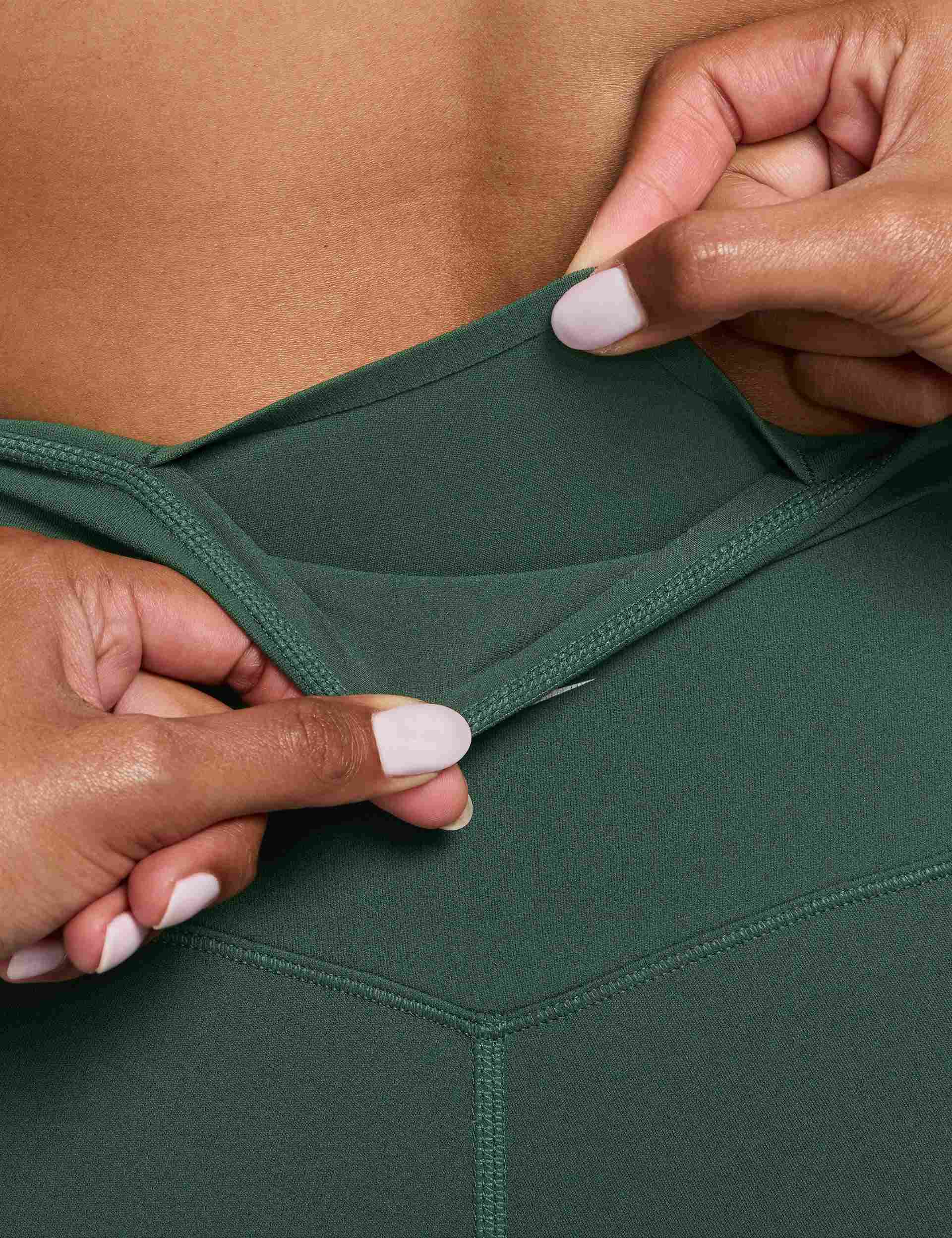 Zenvy High Waisted Full-Length Leggings - Fir/White - Image 3