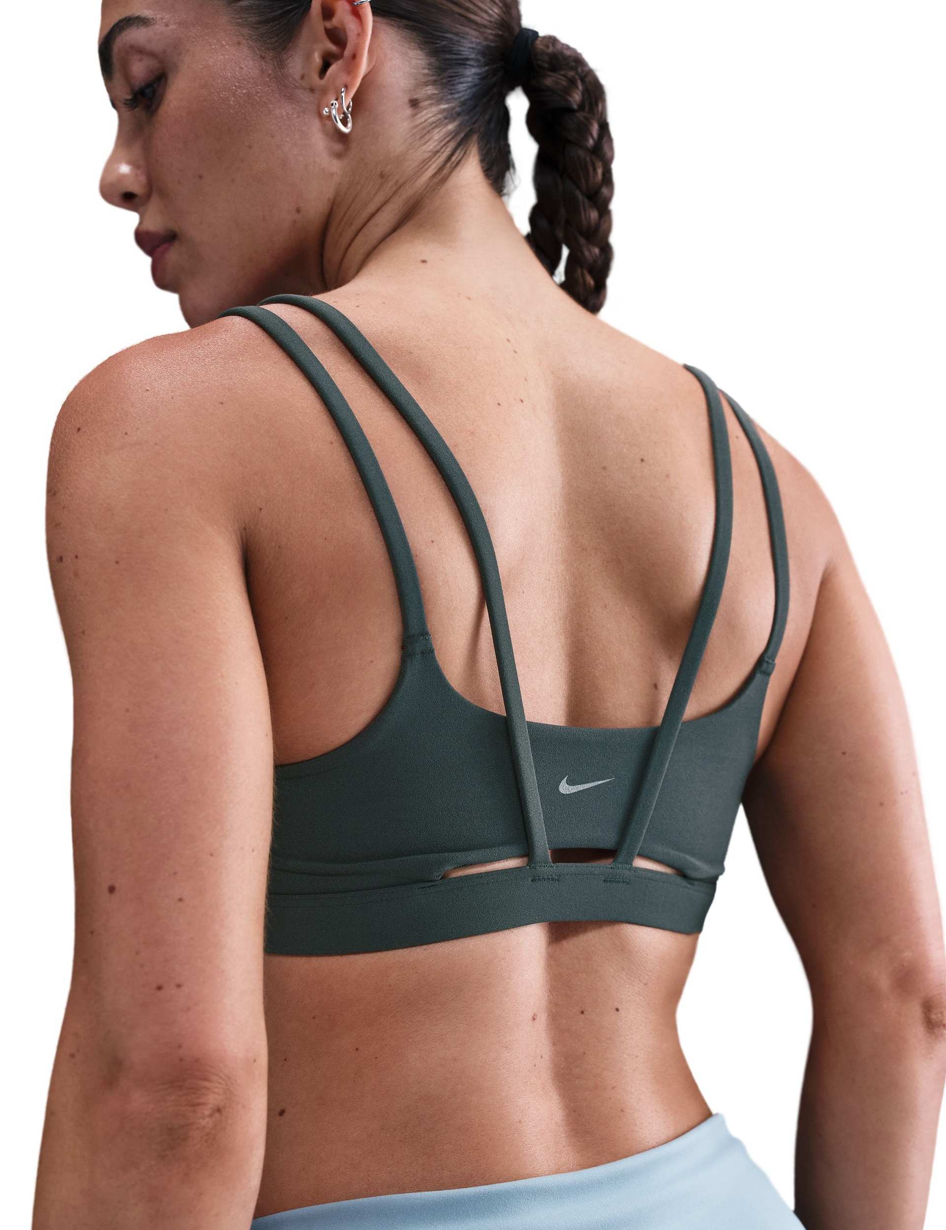 Zenvy Strappy Sports Bra - Seaweed/White - Image 2