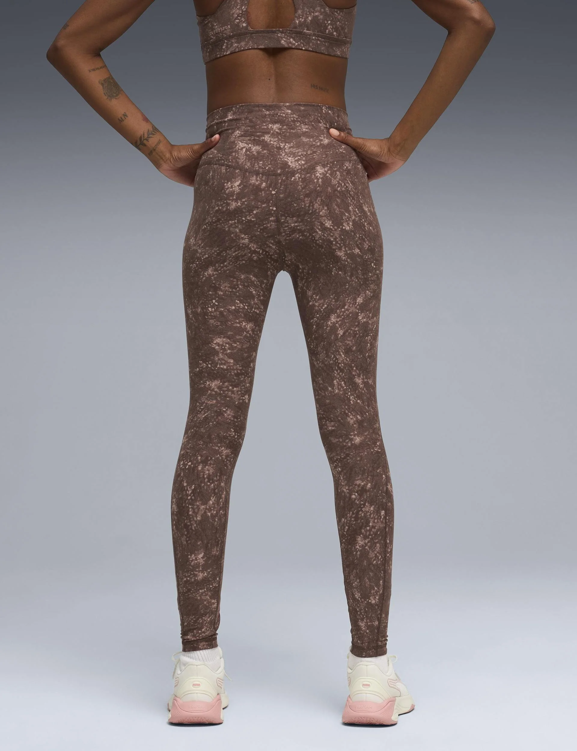 Cloudspun Printed Tights - Chocolate Brown - Image 2