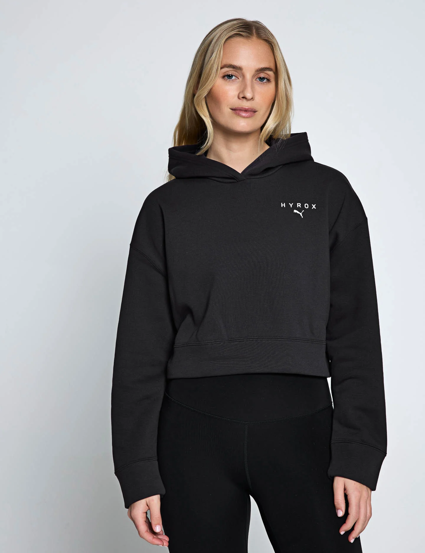 Puma x Hyrox World Cropped Hoodie - Flat Dark Grey