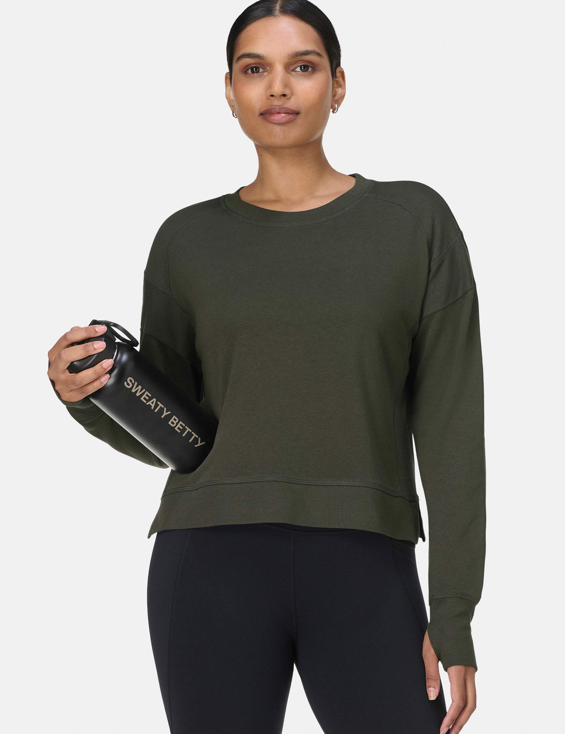 After Class Crop Sweatshirt - Nori Green - Image 5