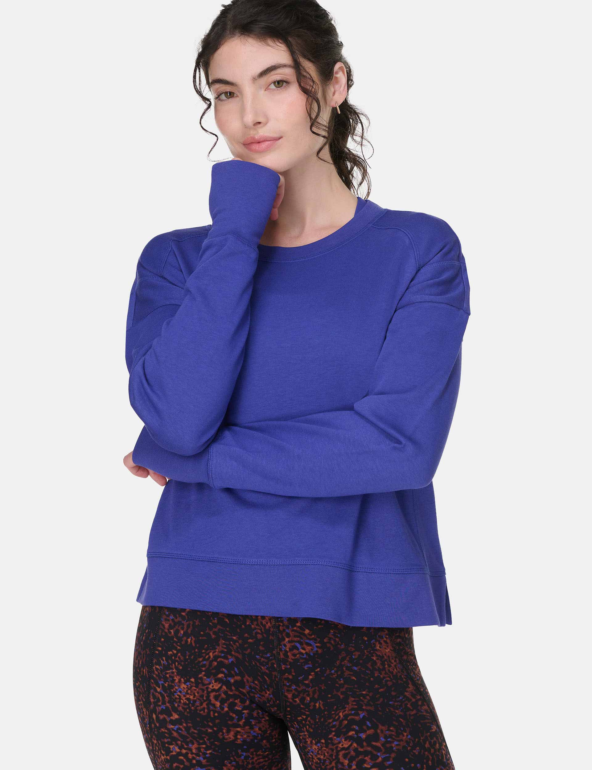 After Class Crop Sweatshirt - Rich Blue - Image 4