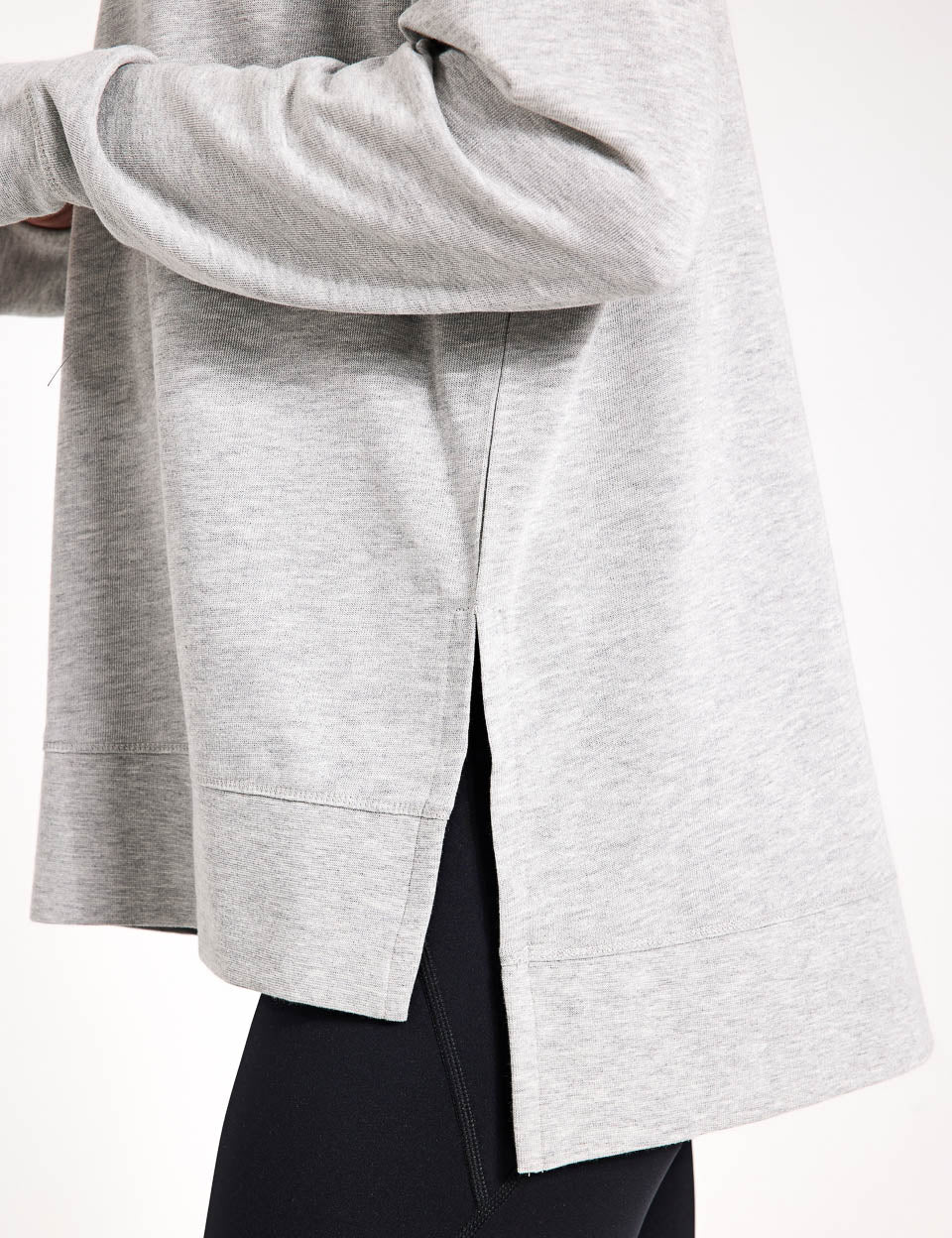 After Class Longline Sweatshirt - Light Grey Marl - Image 3