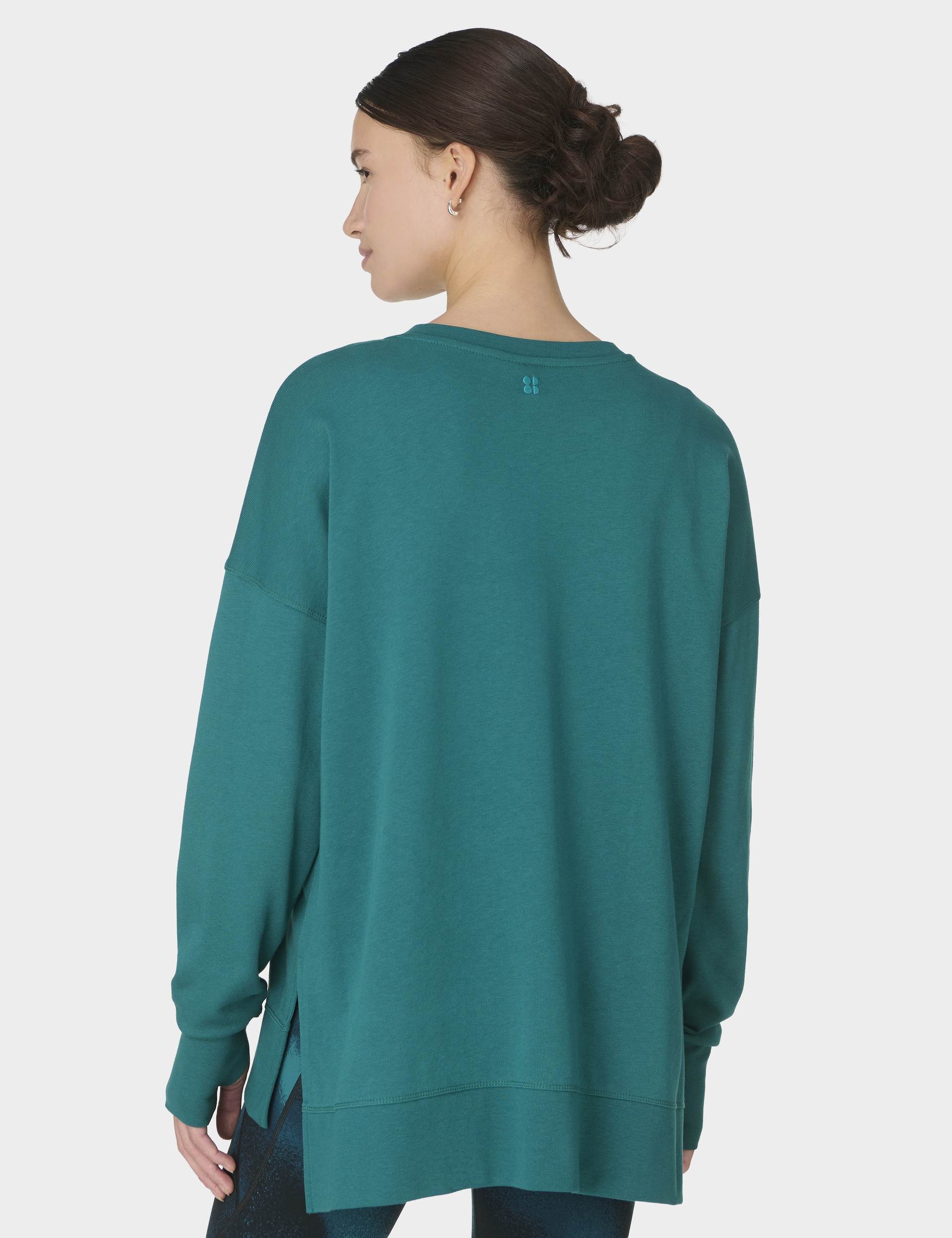 After Class Longline Sweatshirt - Petrol Green - Image 2