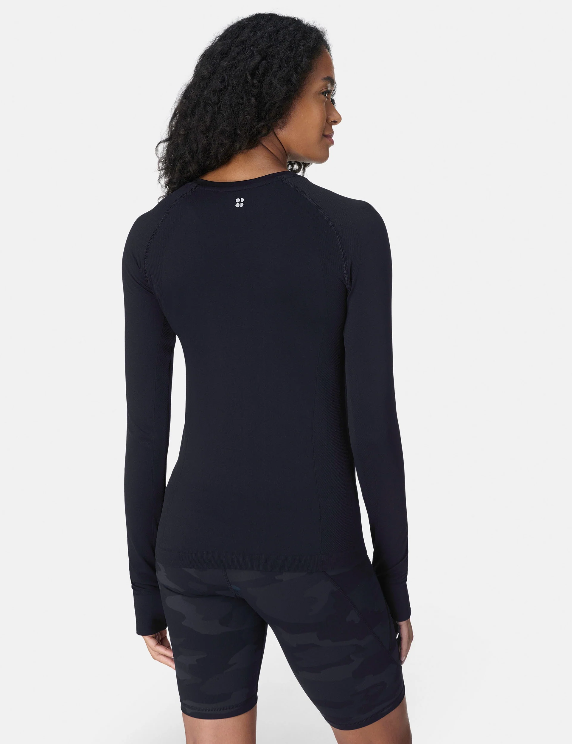 Athlete Seamless Gym Long Sleeve Top - Black - Image 2