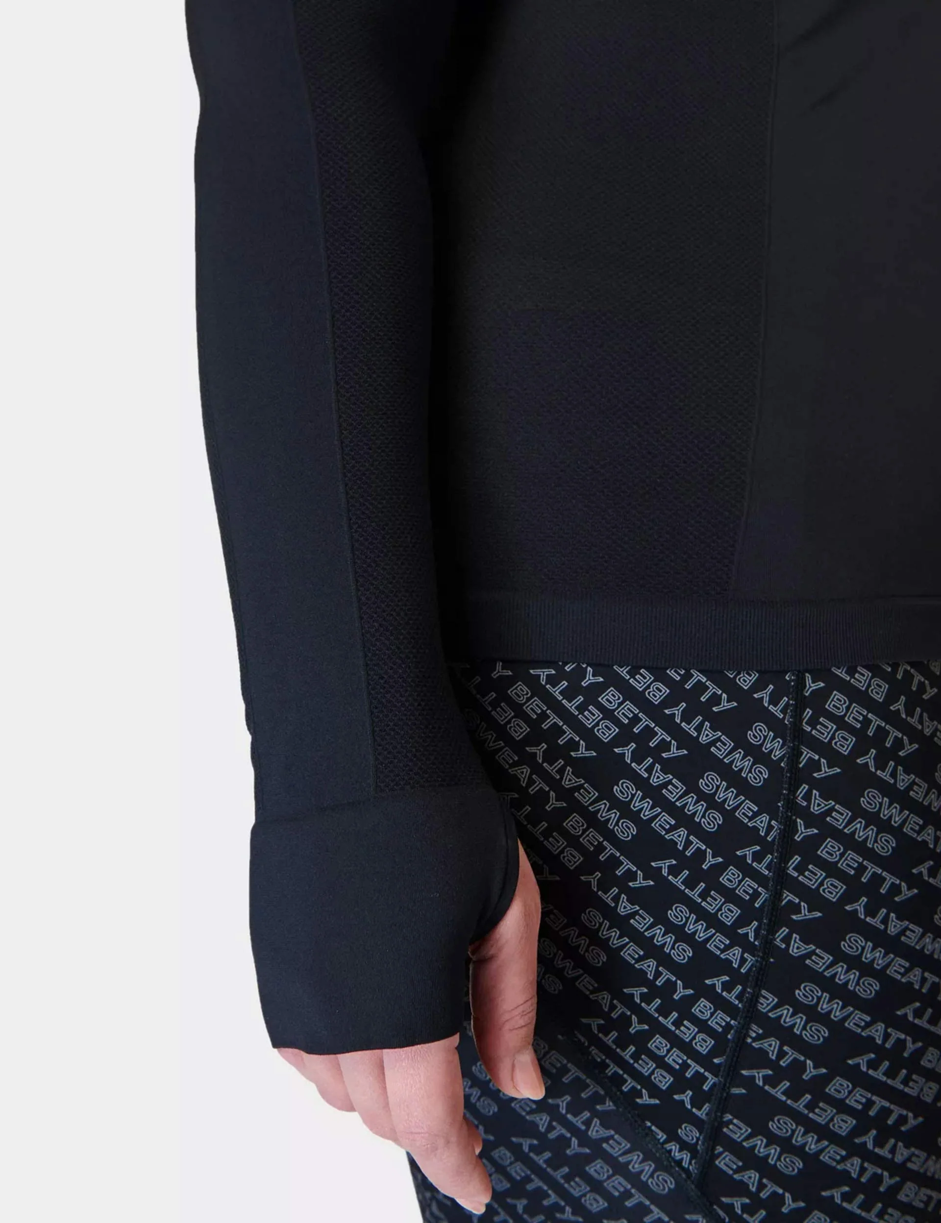 Athlete Seamless Gym Long Sleeve Top - Black - Image 4