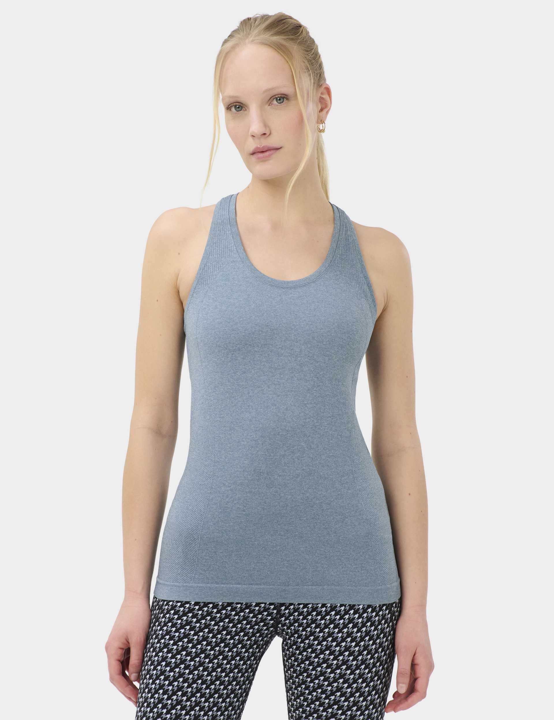 Athlete Seamless Workout Vest - Glacier Blue/Luxe Blue Marl