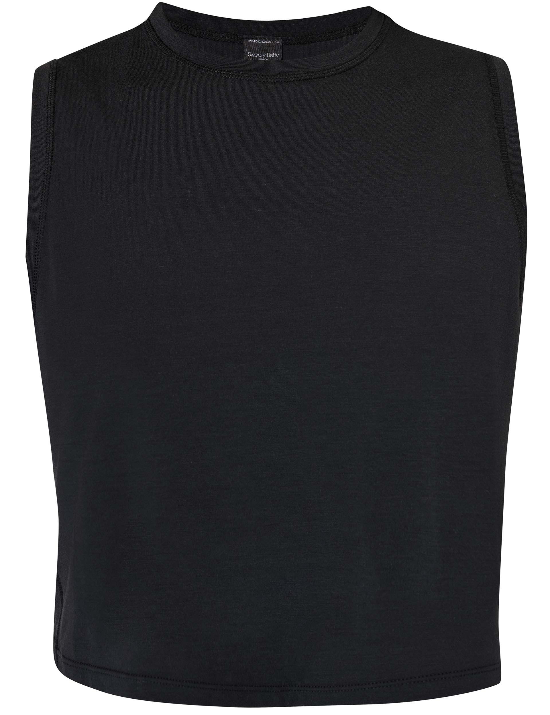 Breathe Easy Crop Muscle Vest - Black - Image 8