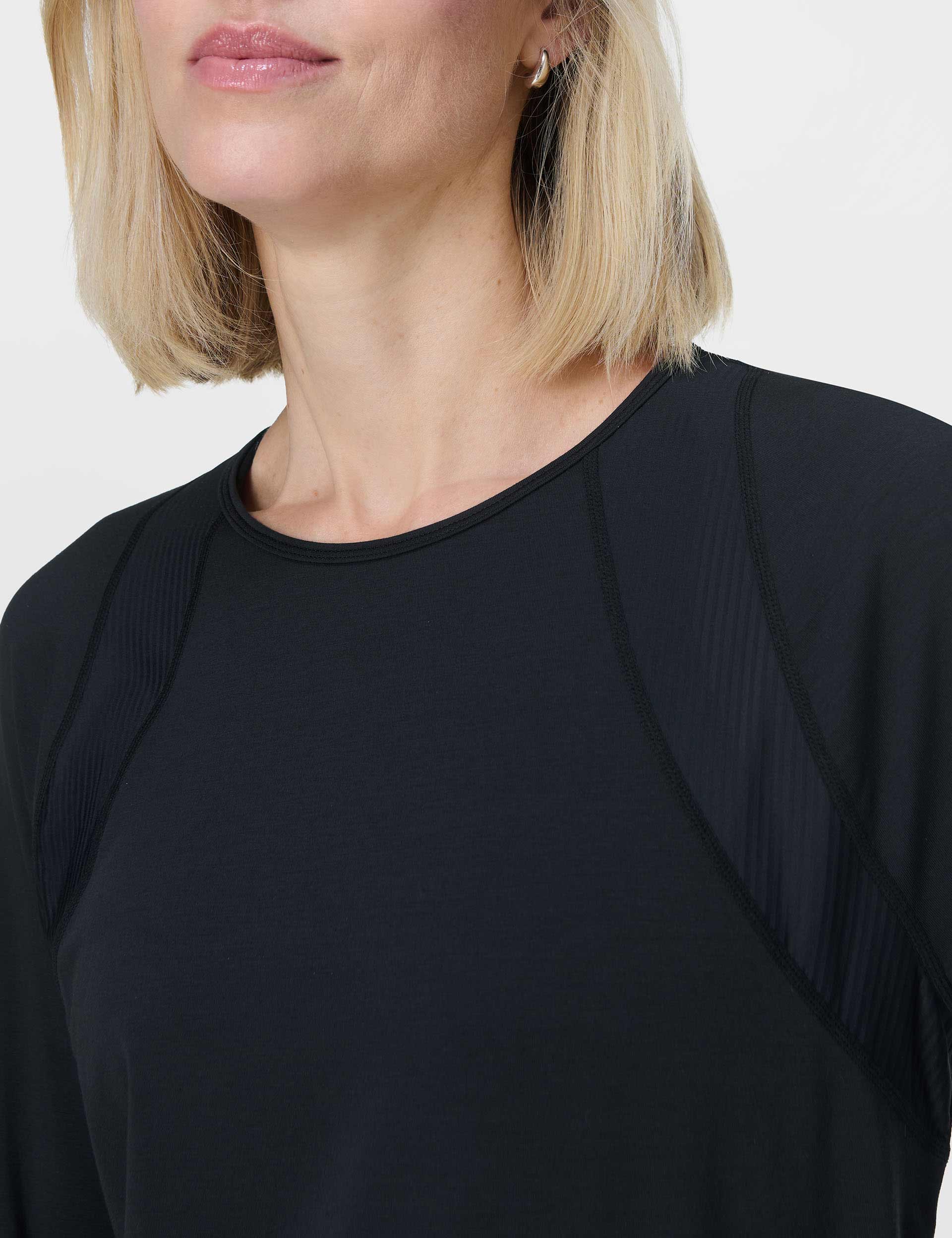 Breathe Easy Mesh Long Sleeve Top - Black - Image 3