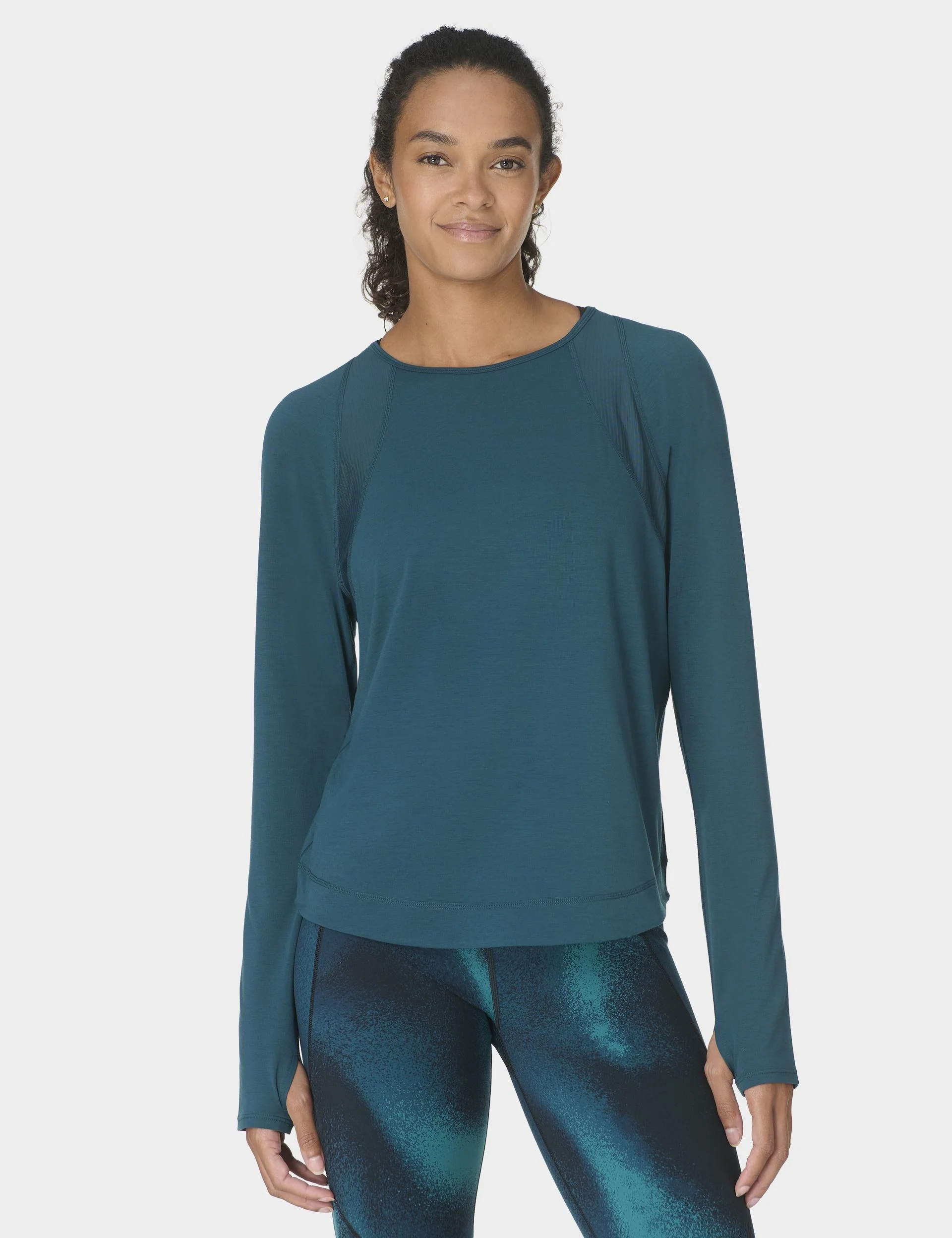 Breathe Easy Mesh Long Sleeve Top - Deep Green