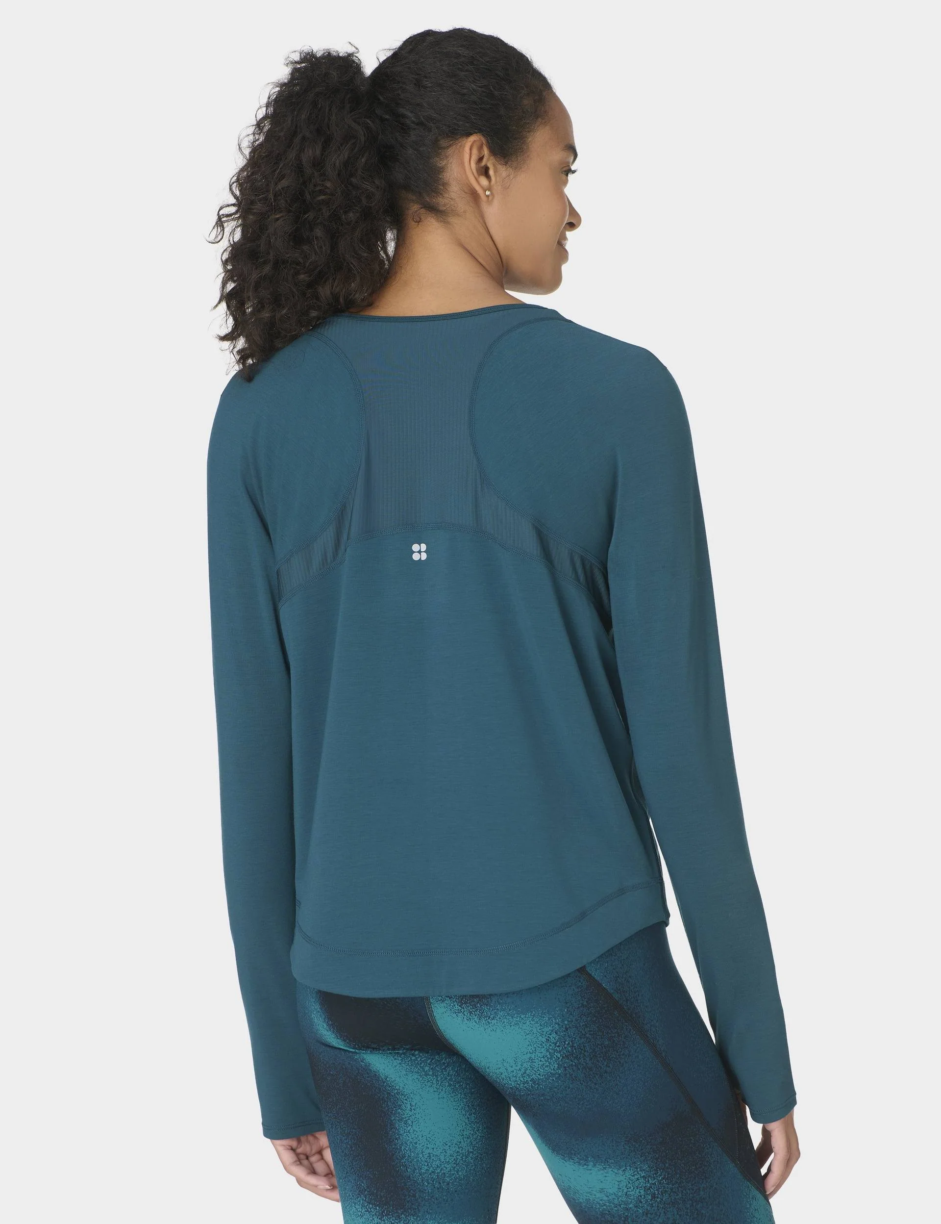Breathe Easy Mesh Long Sleeve Top - Deep Green - Image 2
