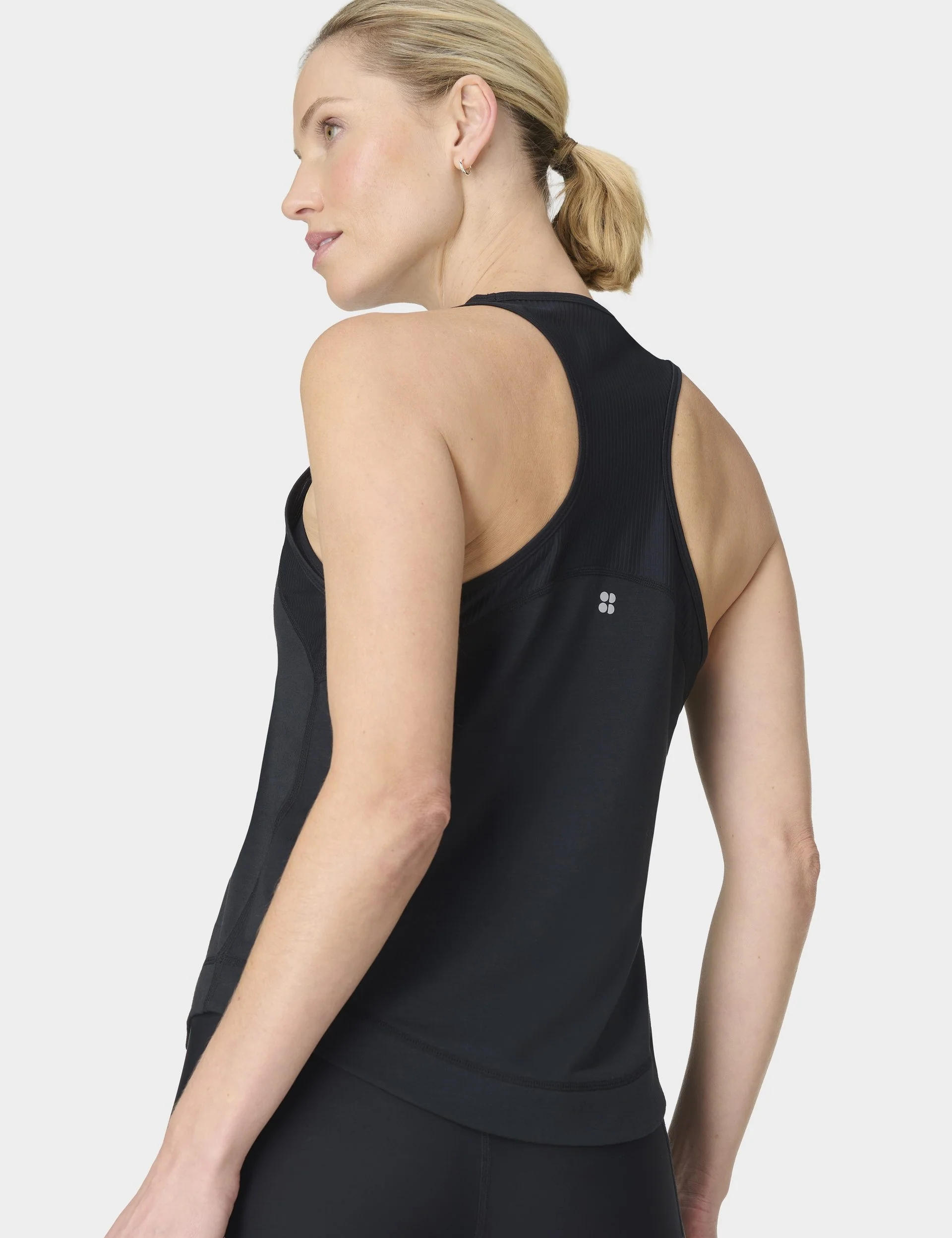Breathe Easy Mesh Run Vest Top - Black - Image 3