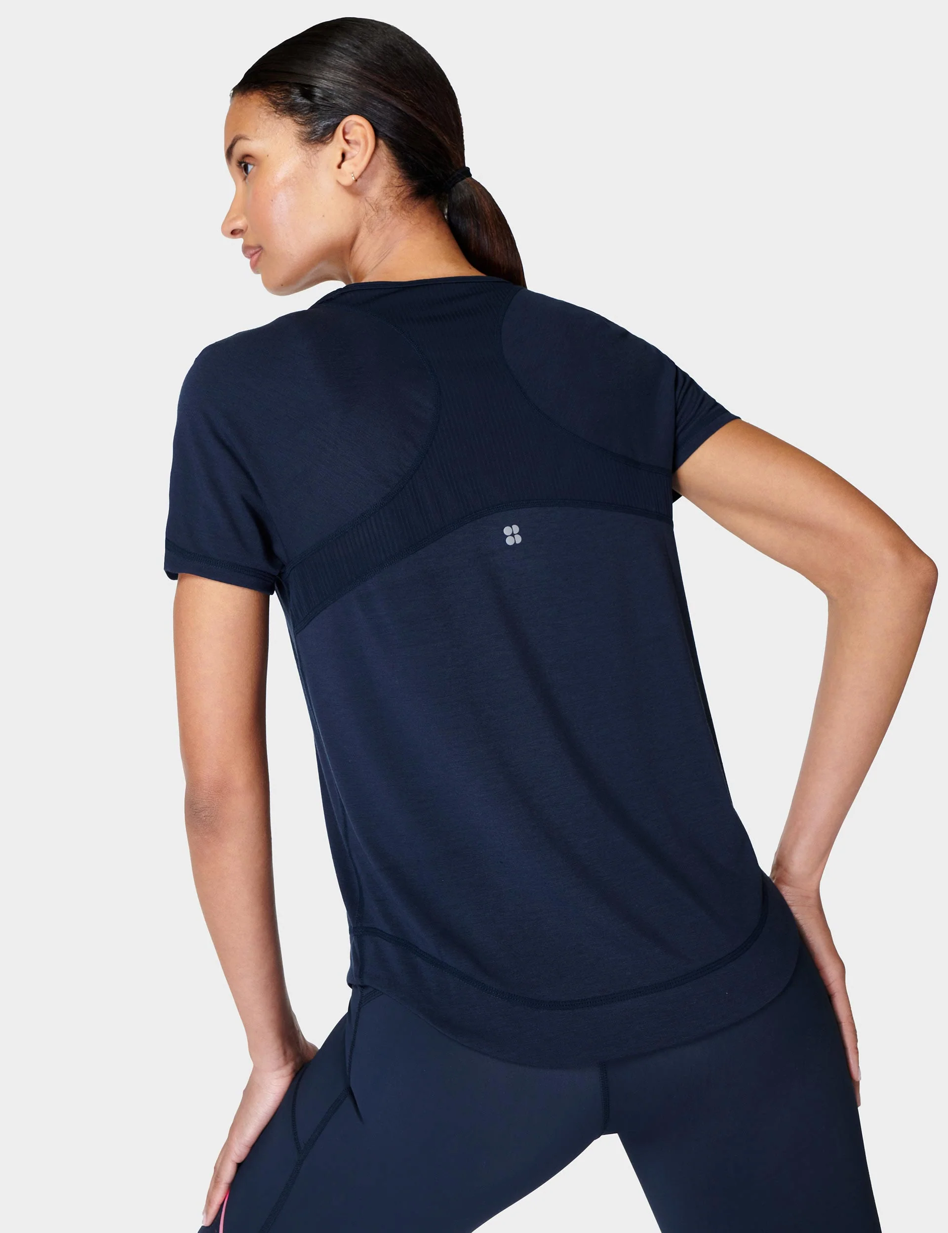 Breathe Easy Running T-Shirt - Navy Blue - Image 2