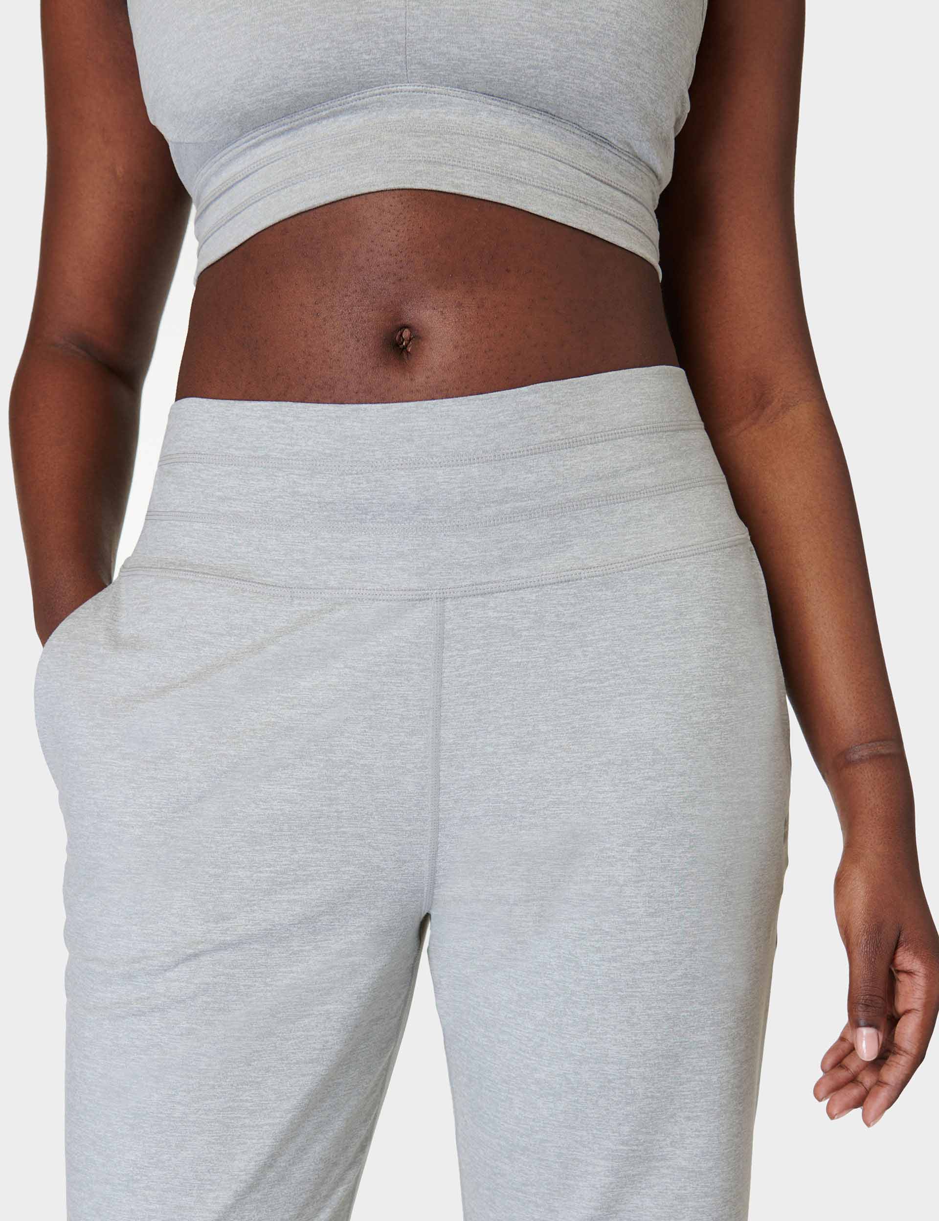 Gaia Yoga Pants - Light Grey Marl - Image 3