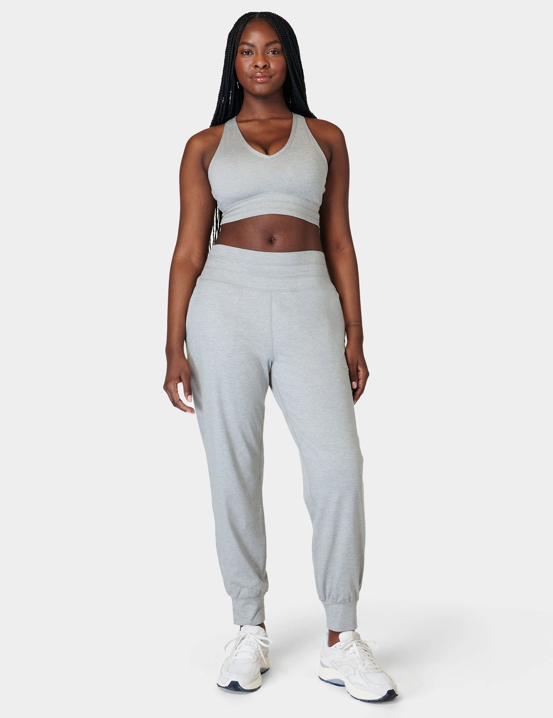 Gaia Yoga Pants - Light Grey Marl - Image 6