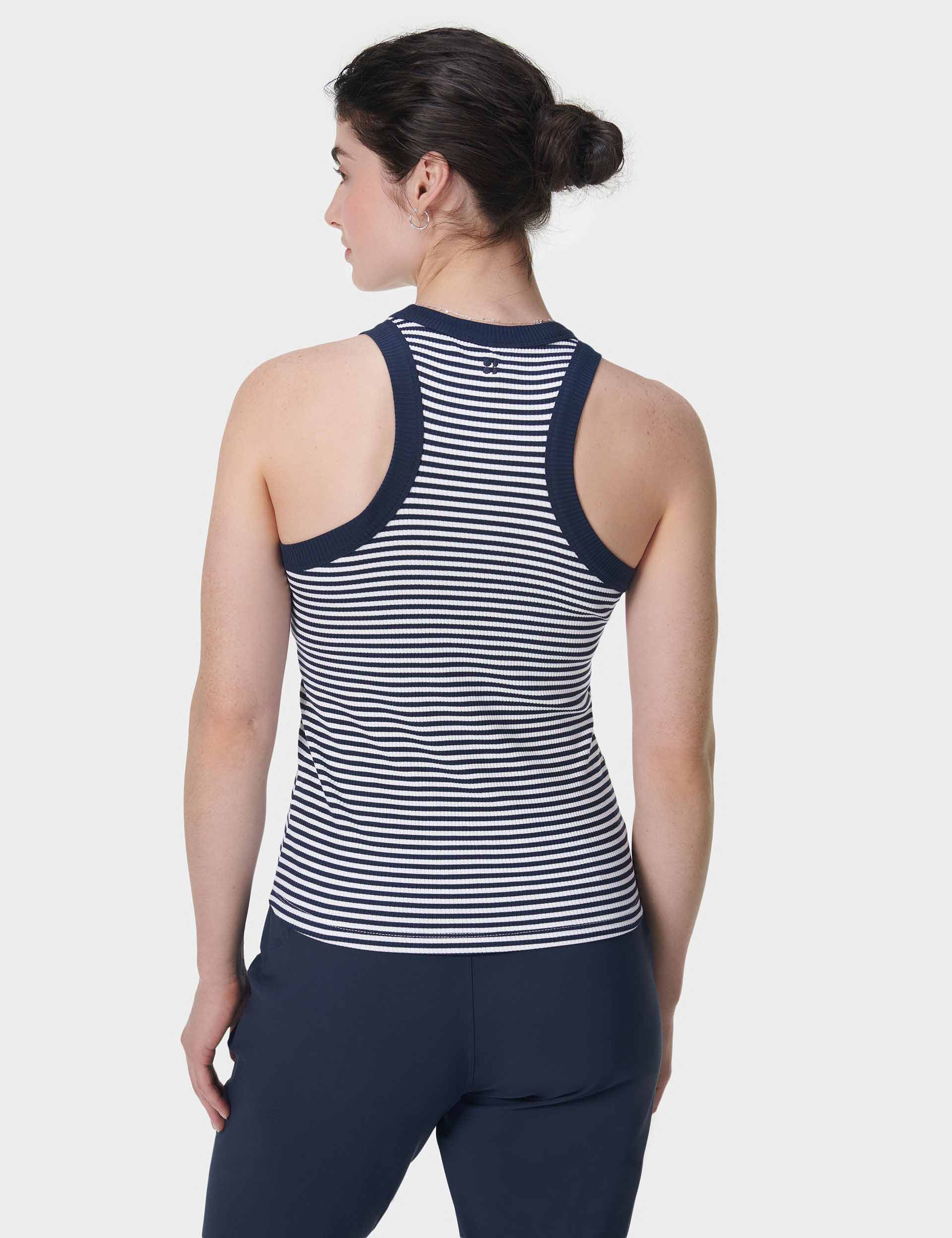 Harper Racer Vest - Navy White Stripe - Image 2