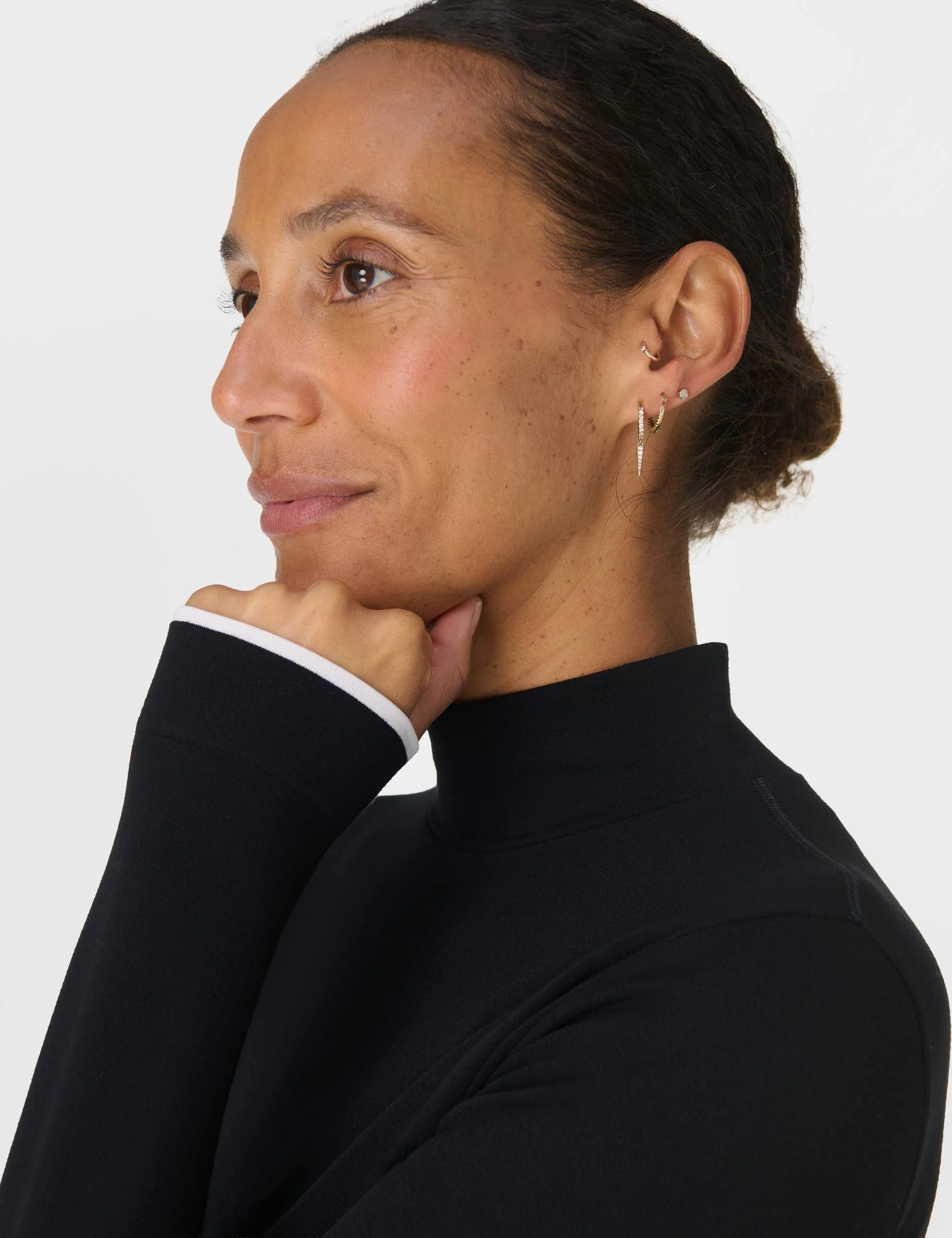 Modal High Neck Base Layer Top - Black - Image 3