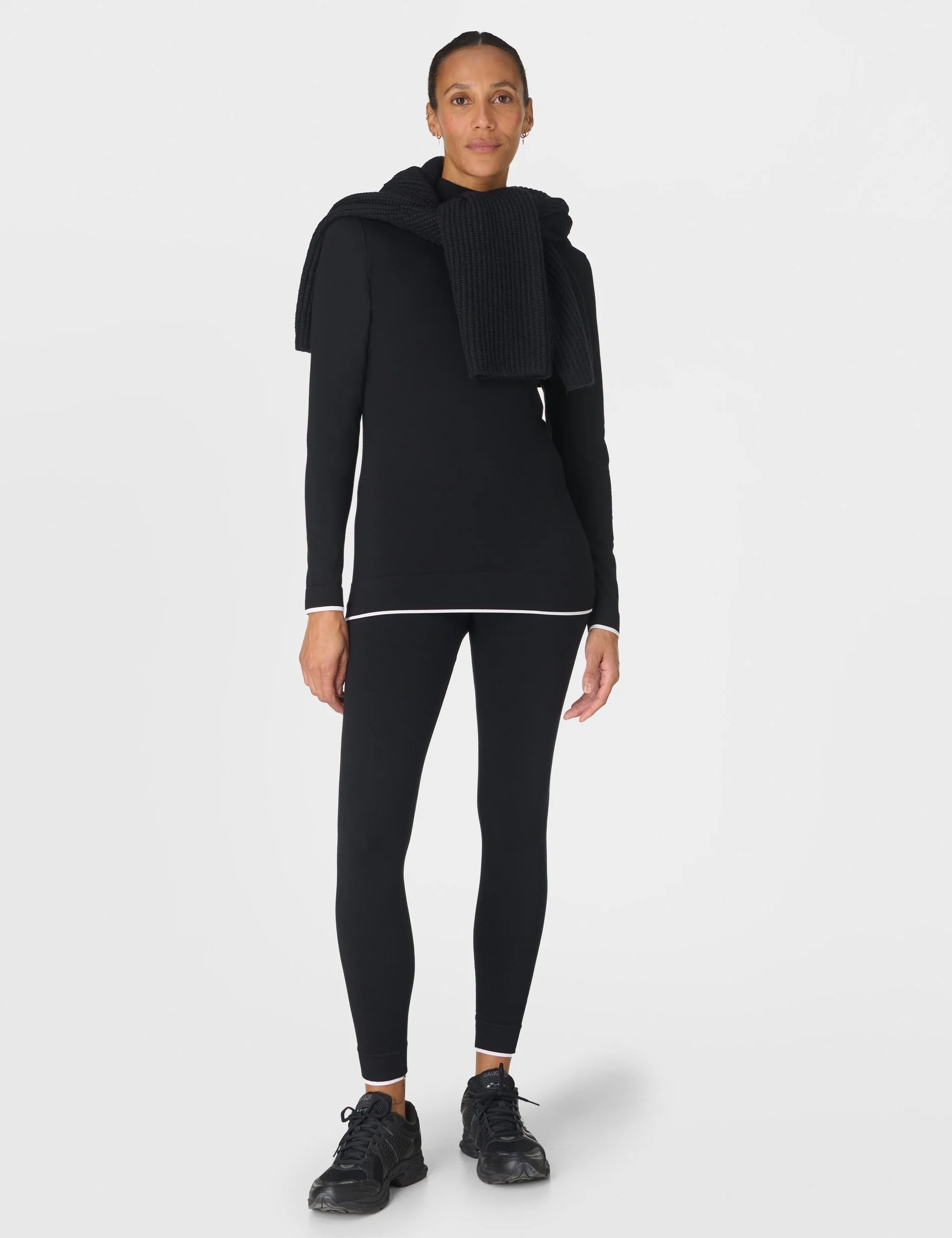 Modal High Neck Base Layer Top - Black - Image 6