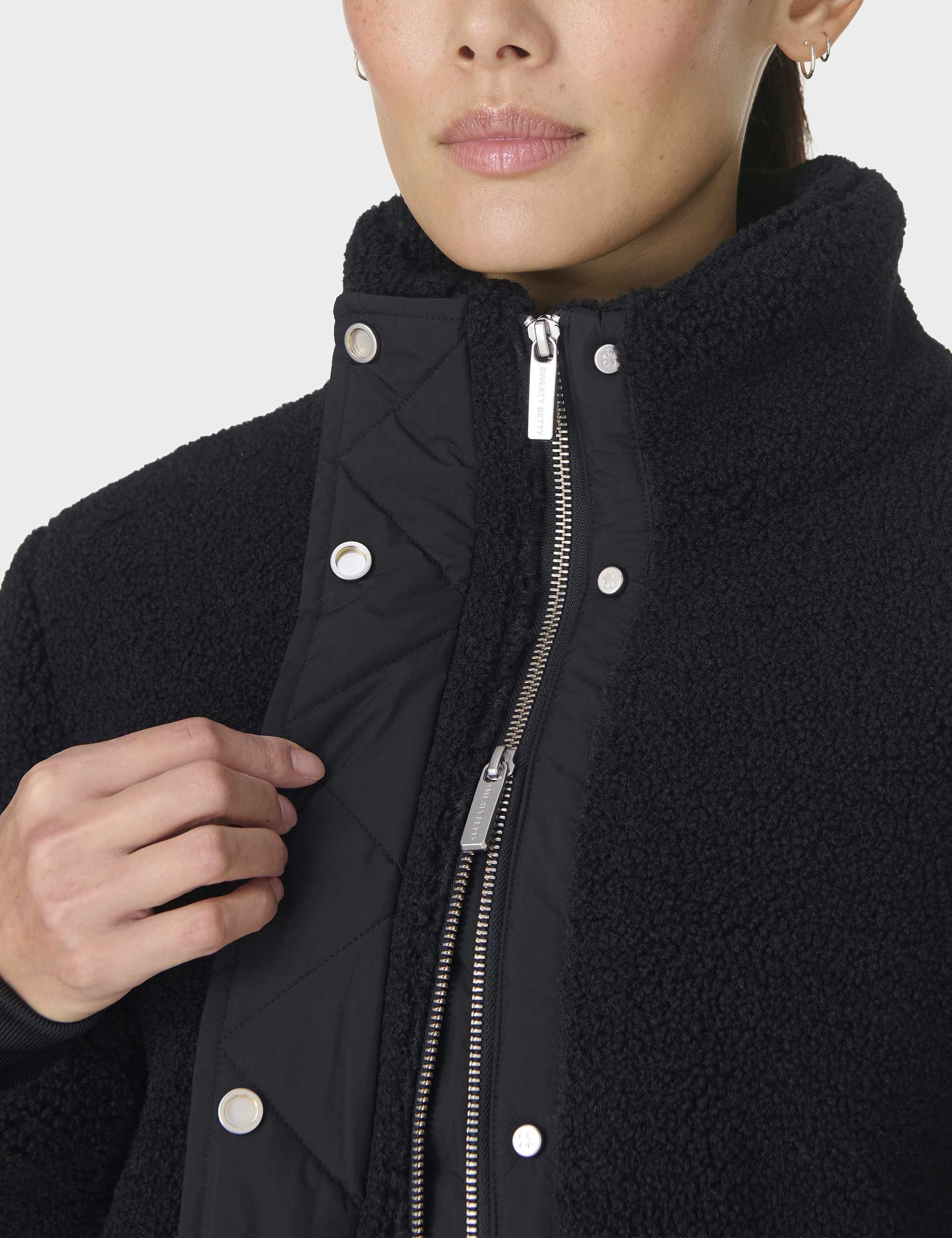 Navigate Fashion Texture Coat - Black - Image 2