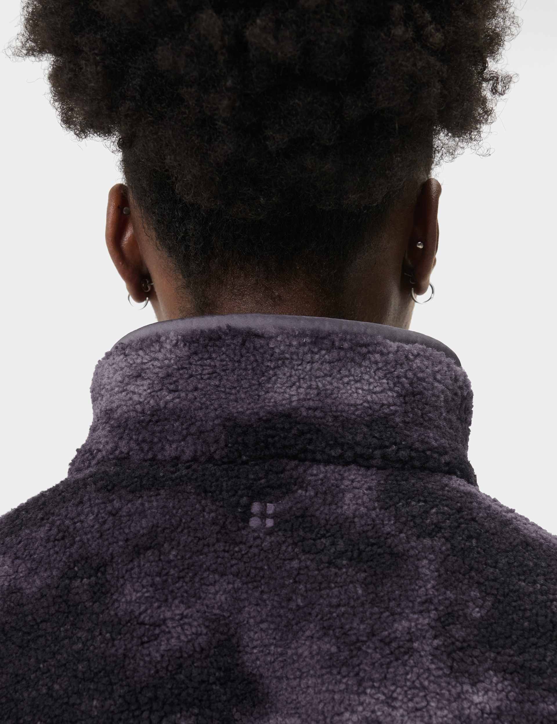 Plush Half Zip Fleece - Grey Moon Texture Print - Image 4