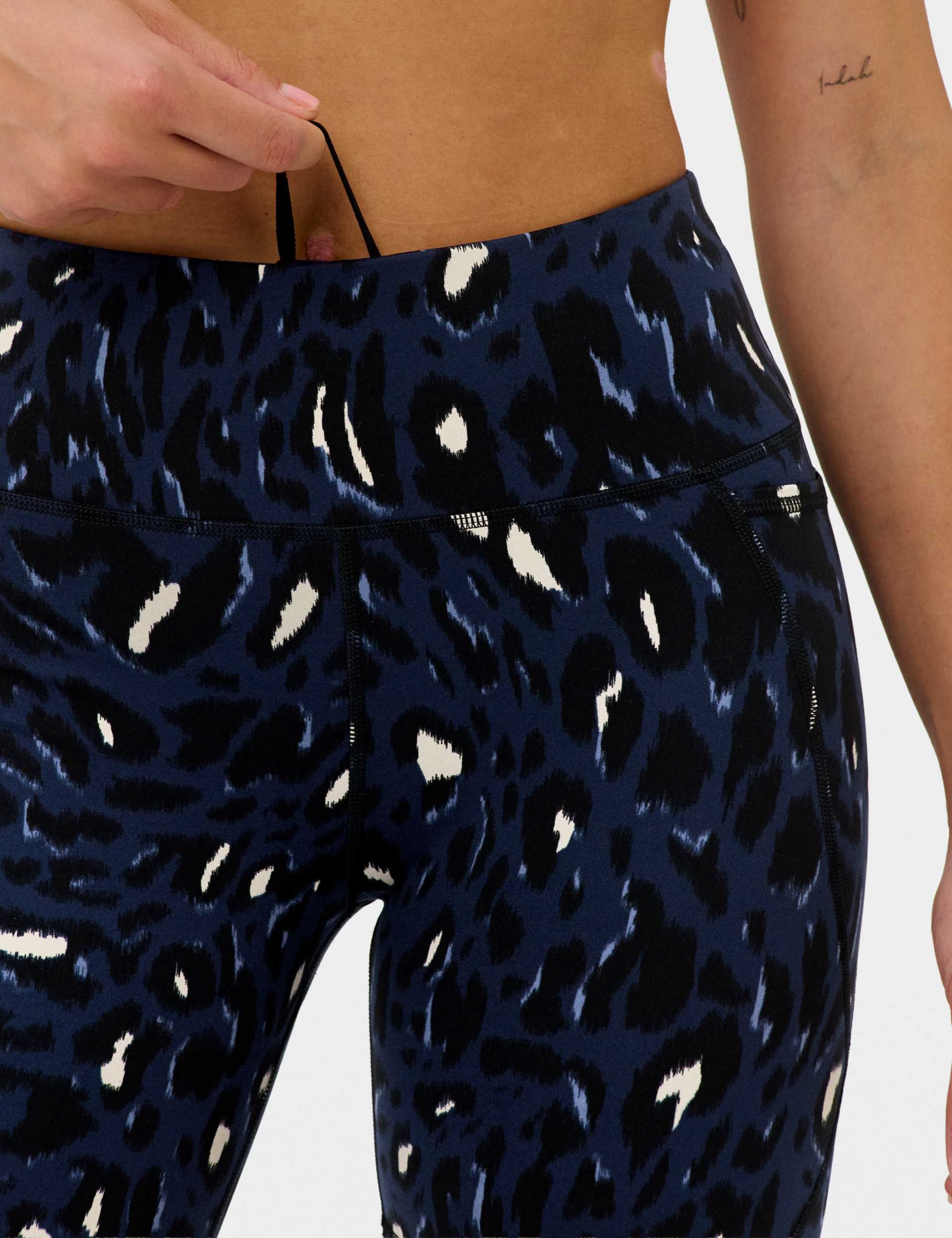 Power 6" Cycling Shorts - Blue Abstract Leopard Print - Image 3