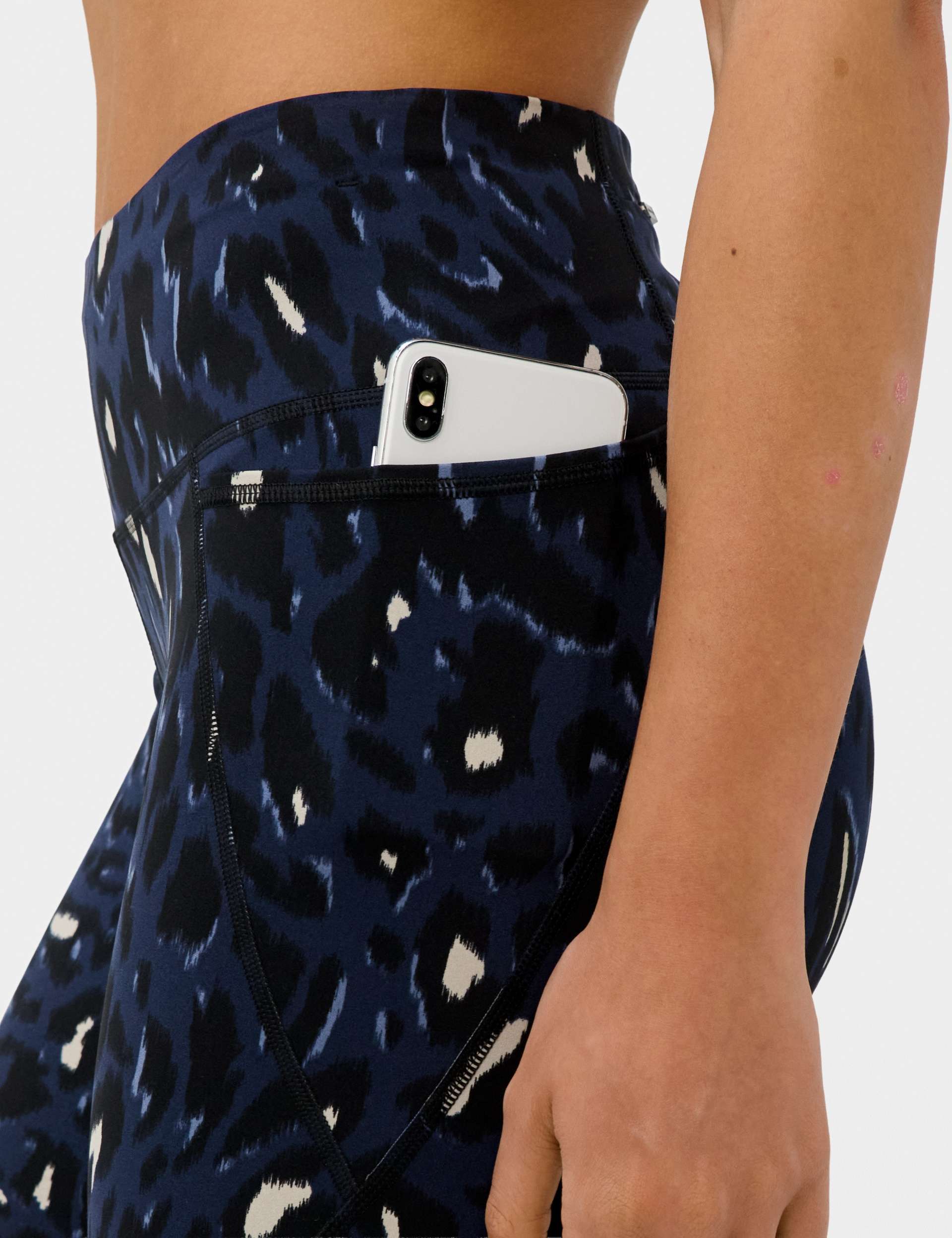Power 6" Cycling Shorts - Blue Abstract Leopard Print - Image 4