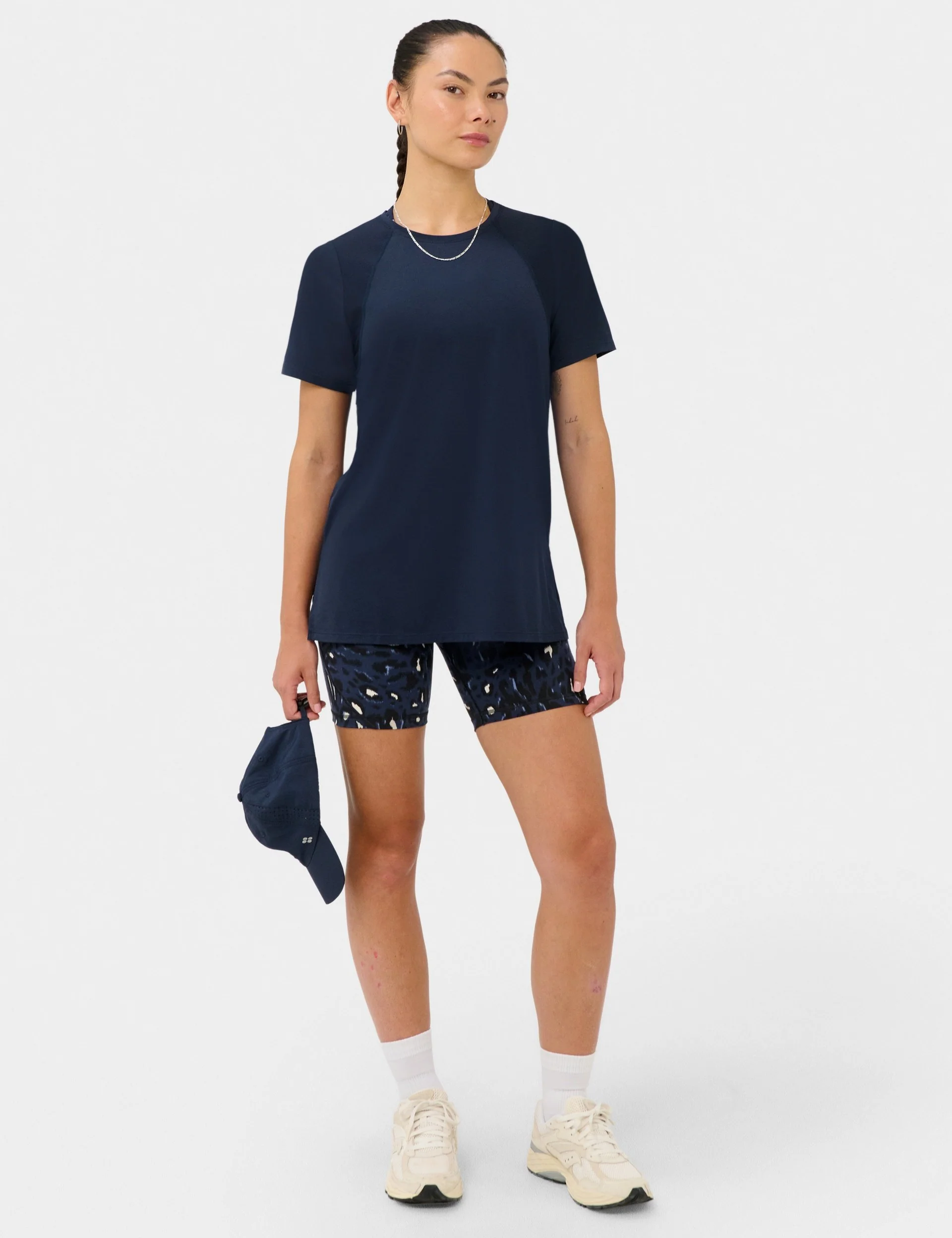 Power 6" Cycling Shorts - Blue Abstract Leopard Print - Image 7