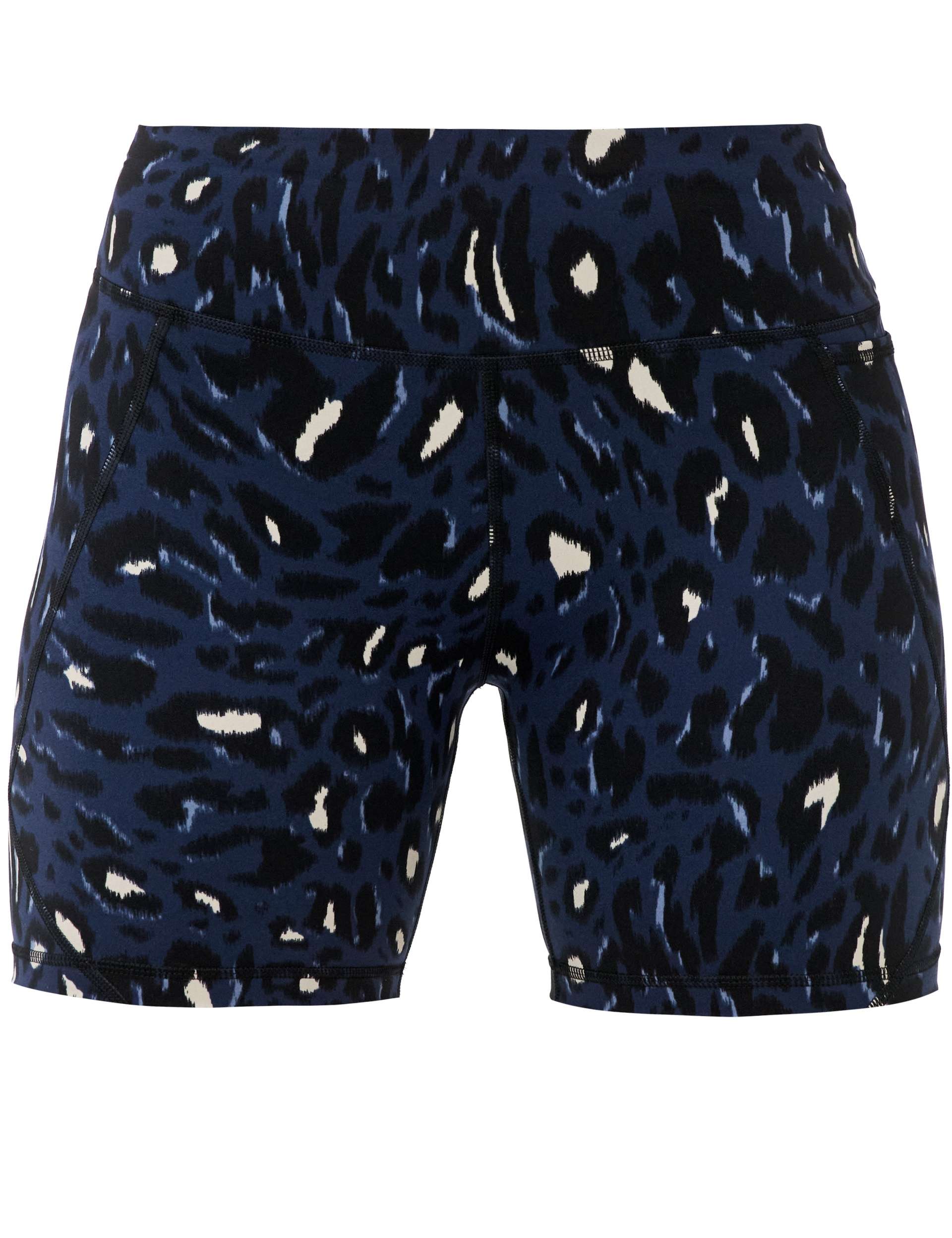 Power 6" Cycling Shorts - Blue Abstract Leopard Print - Image 8
