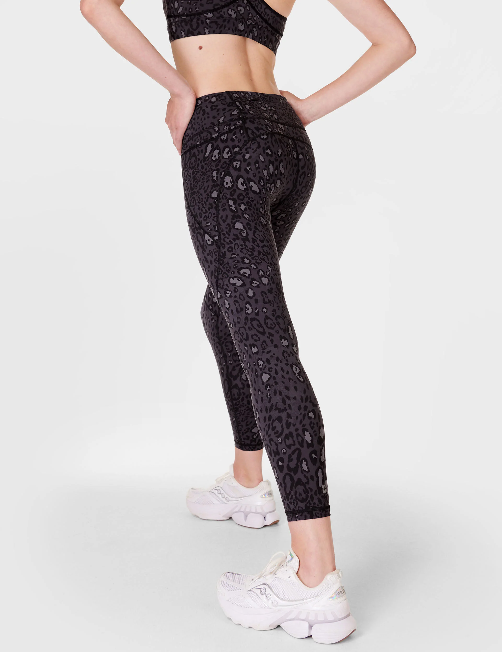 Power 7/8 Gym Leggings - Black Luxe Leopard Print - Image 3