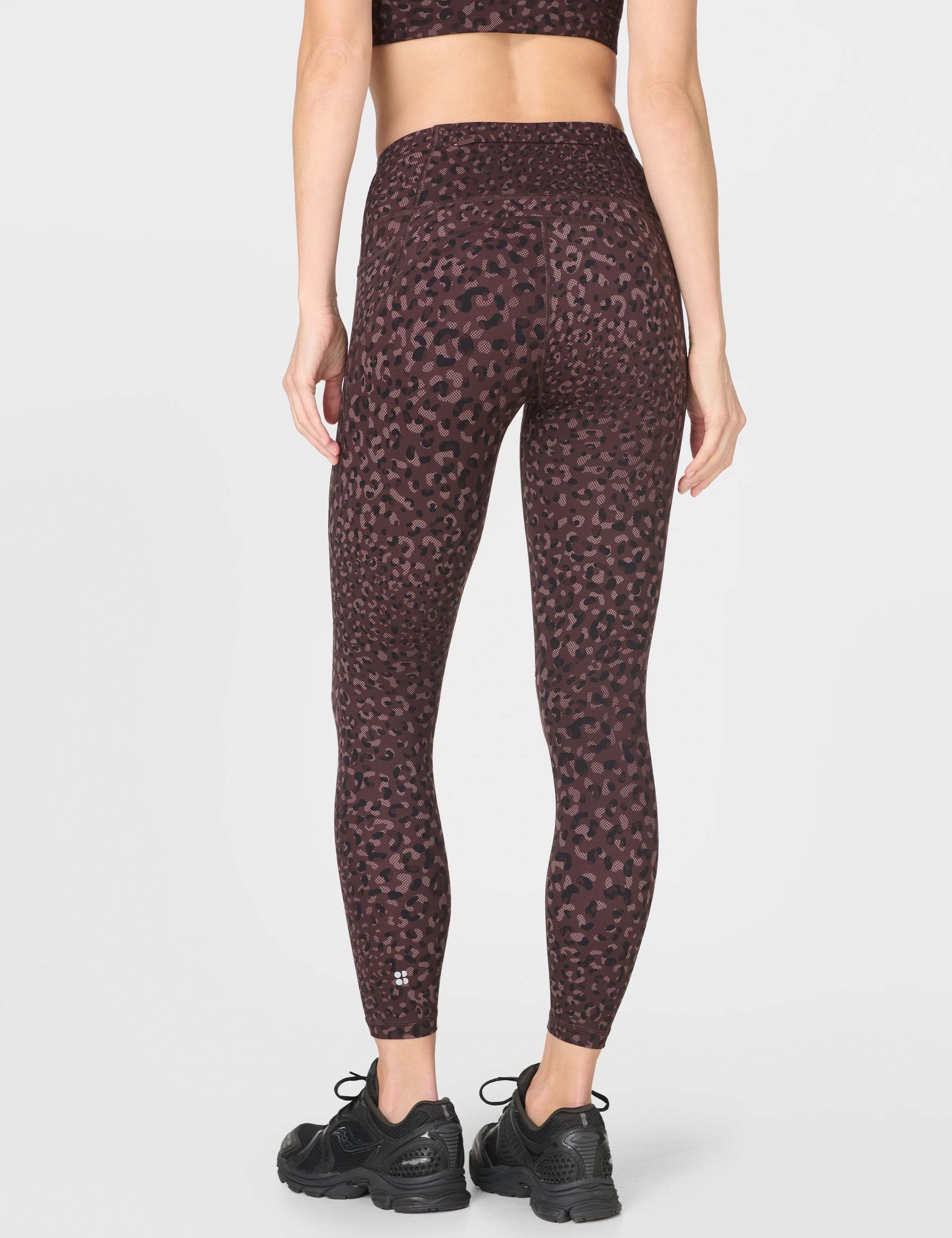 Power 7/8 Gym Leggings - Brown Leopard Dot Print - Image 2