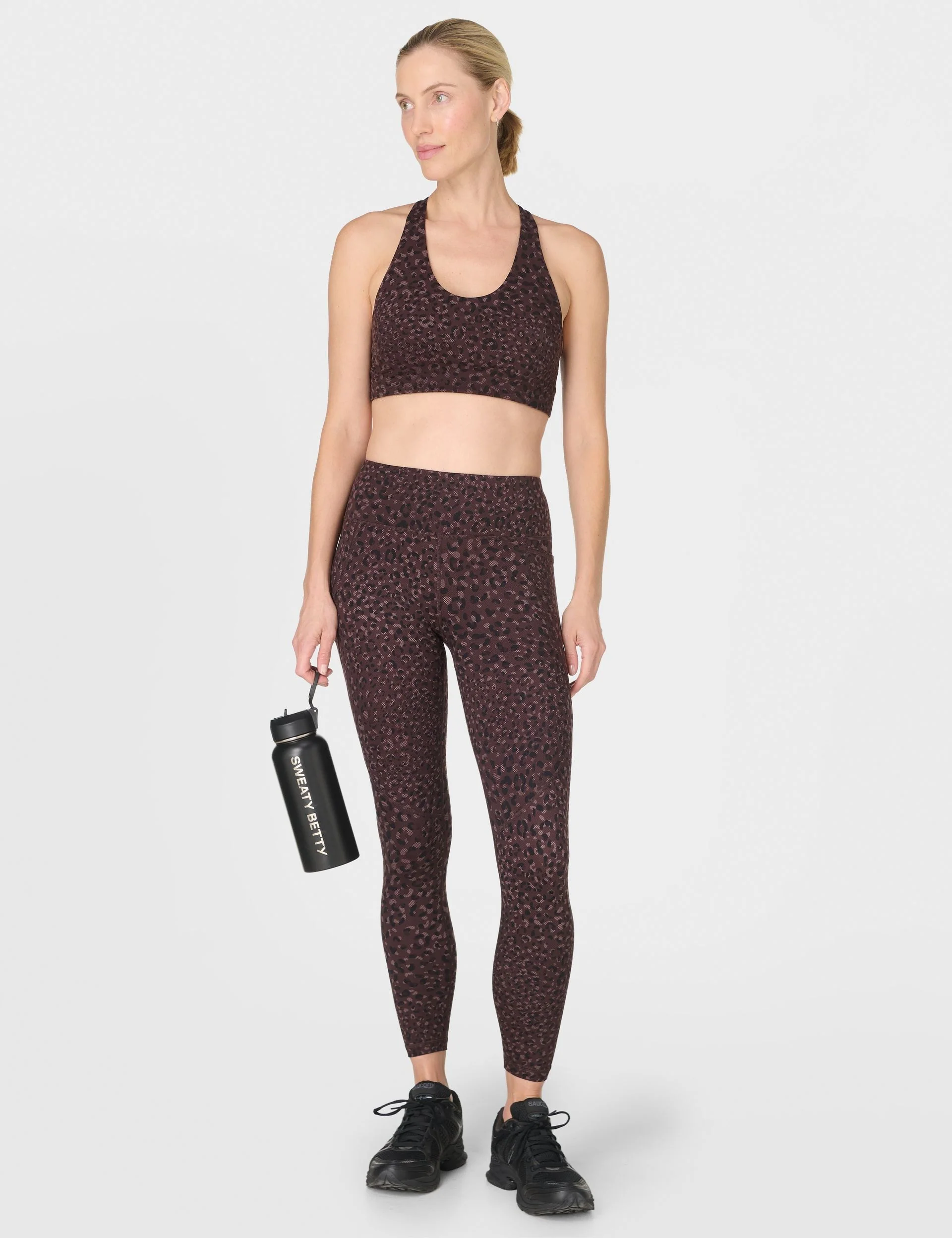 Power 7/8 Gym Leggings - Brown Leopard Dot Print - Image 6