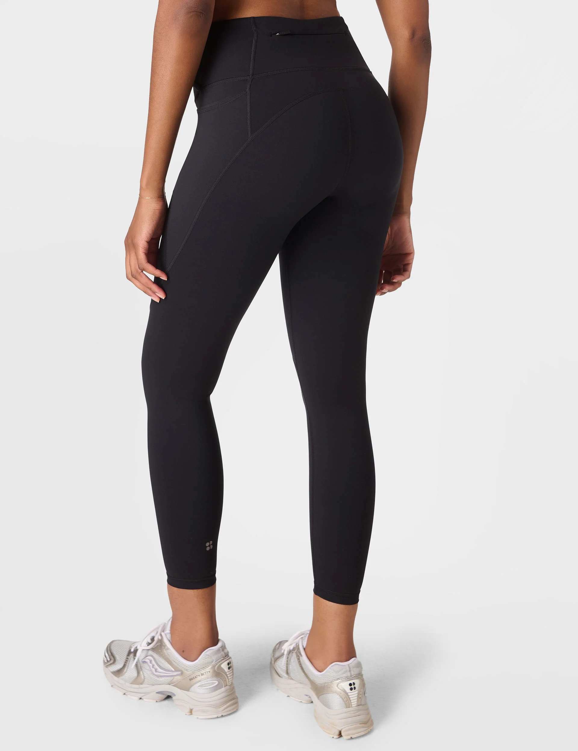 Power 7/8 Wrap Waist Gym Leggings - Black - Image 2