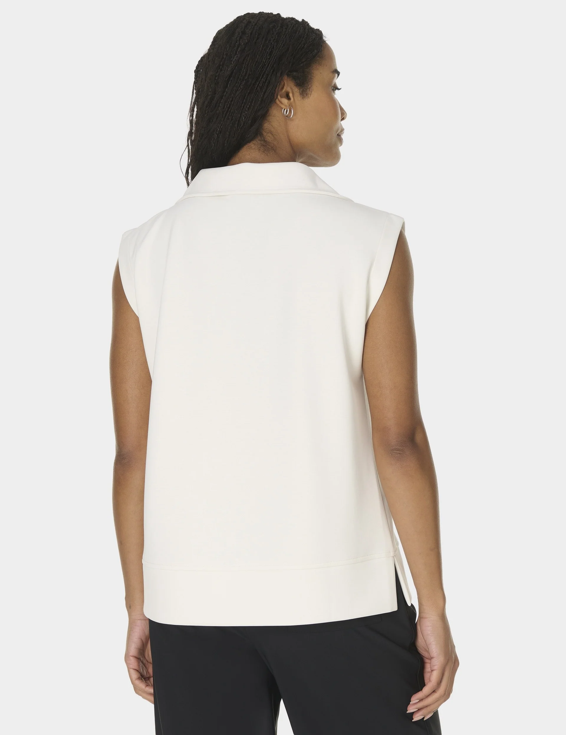 Sand Wash CloudWeight Half Zip Sleeveless Pullover - Coconut Cream - Image 2