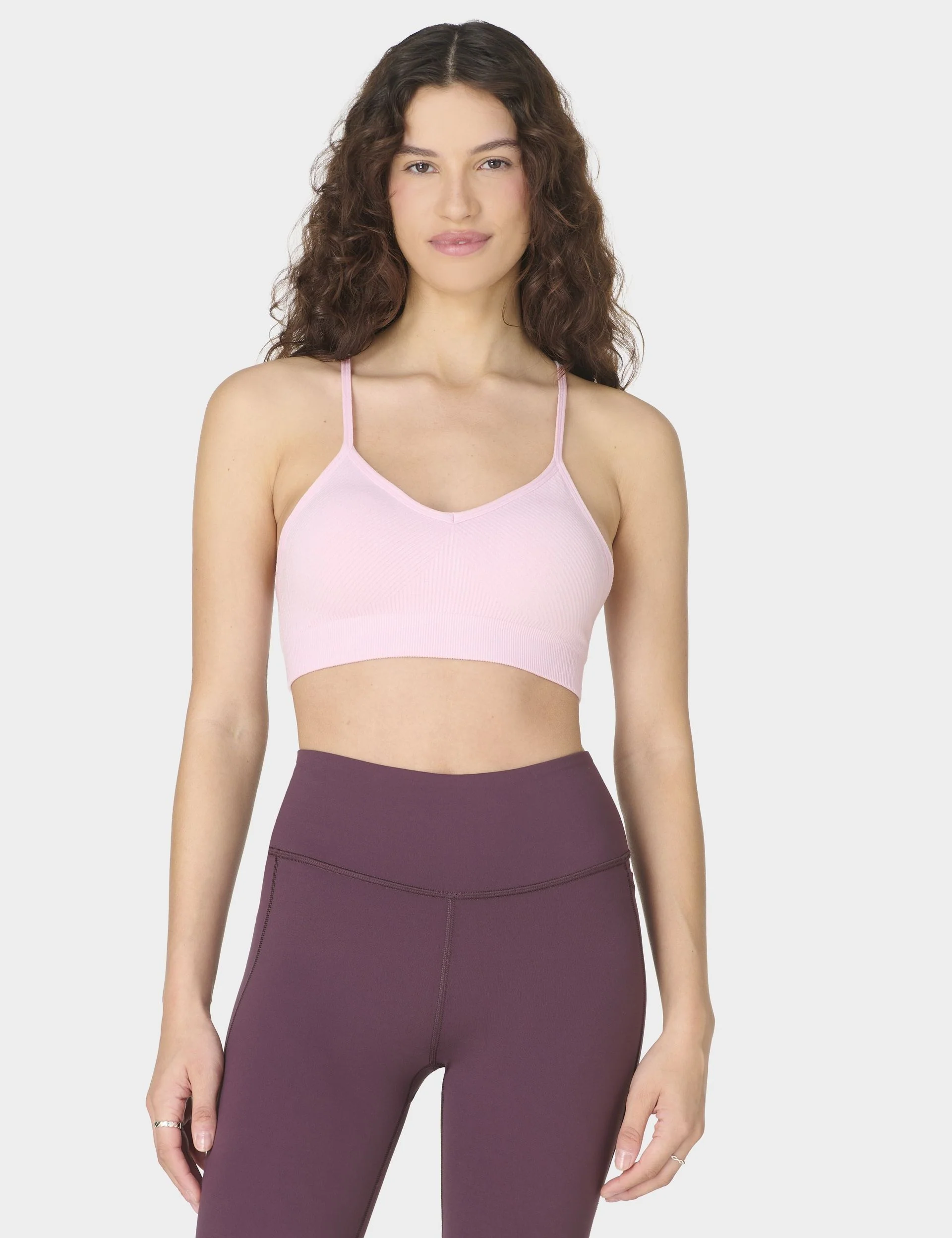 Soft Ribbed Bra - Frost Pink