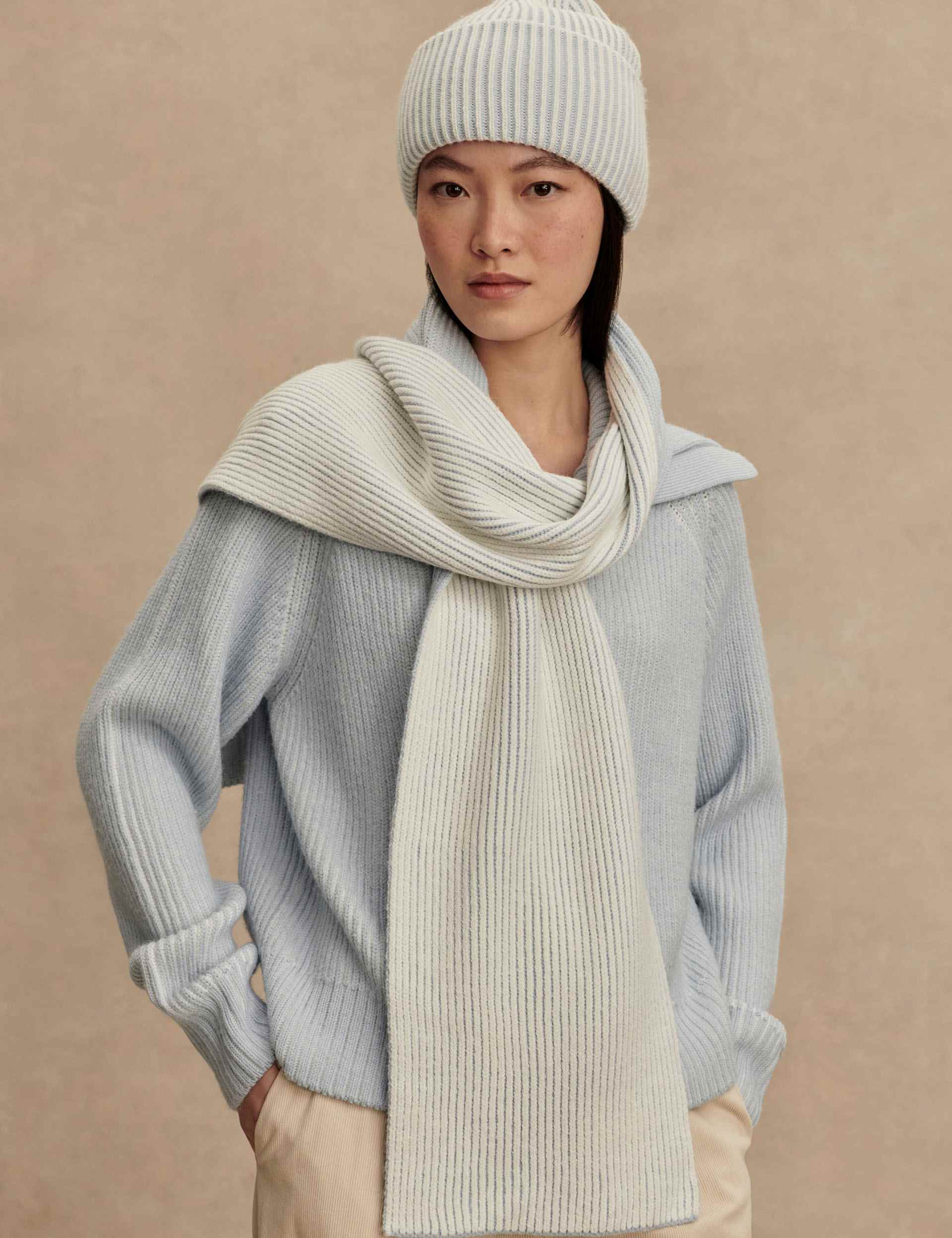 Deville Plated Scarf - Mist Blue - Image 2