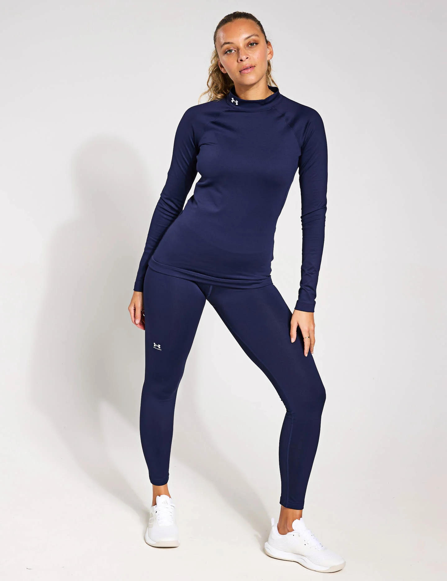 ColdGear Leggings - Midnight Navy/White - Image 4