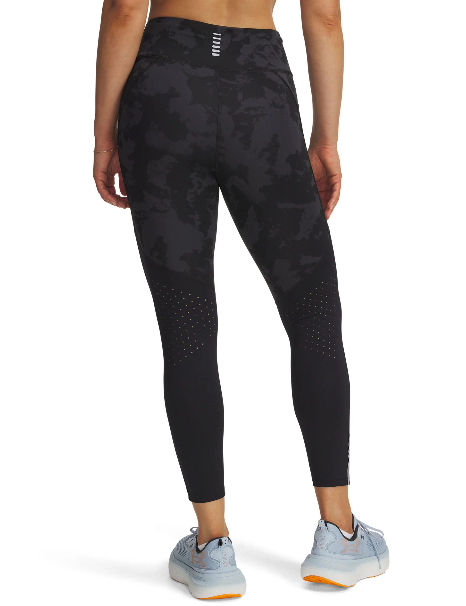 Launch Printed Ankle Tights - Black/Reflective - Image 2