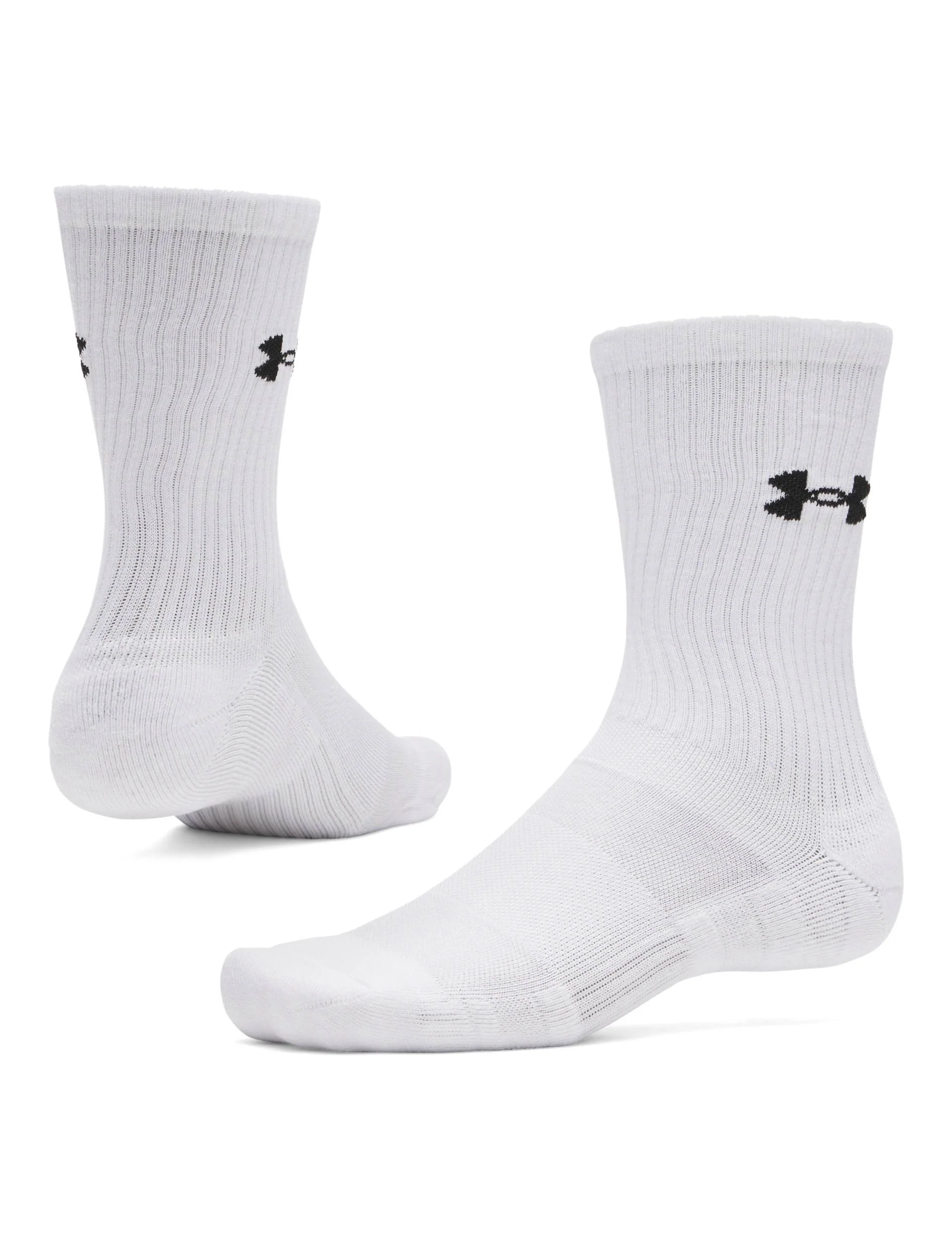 Performance Cotton 3-Pack Crew Socks - White/Ultimate Black - Image 3