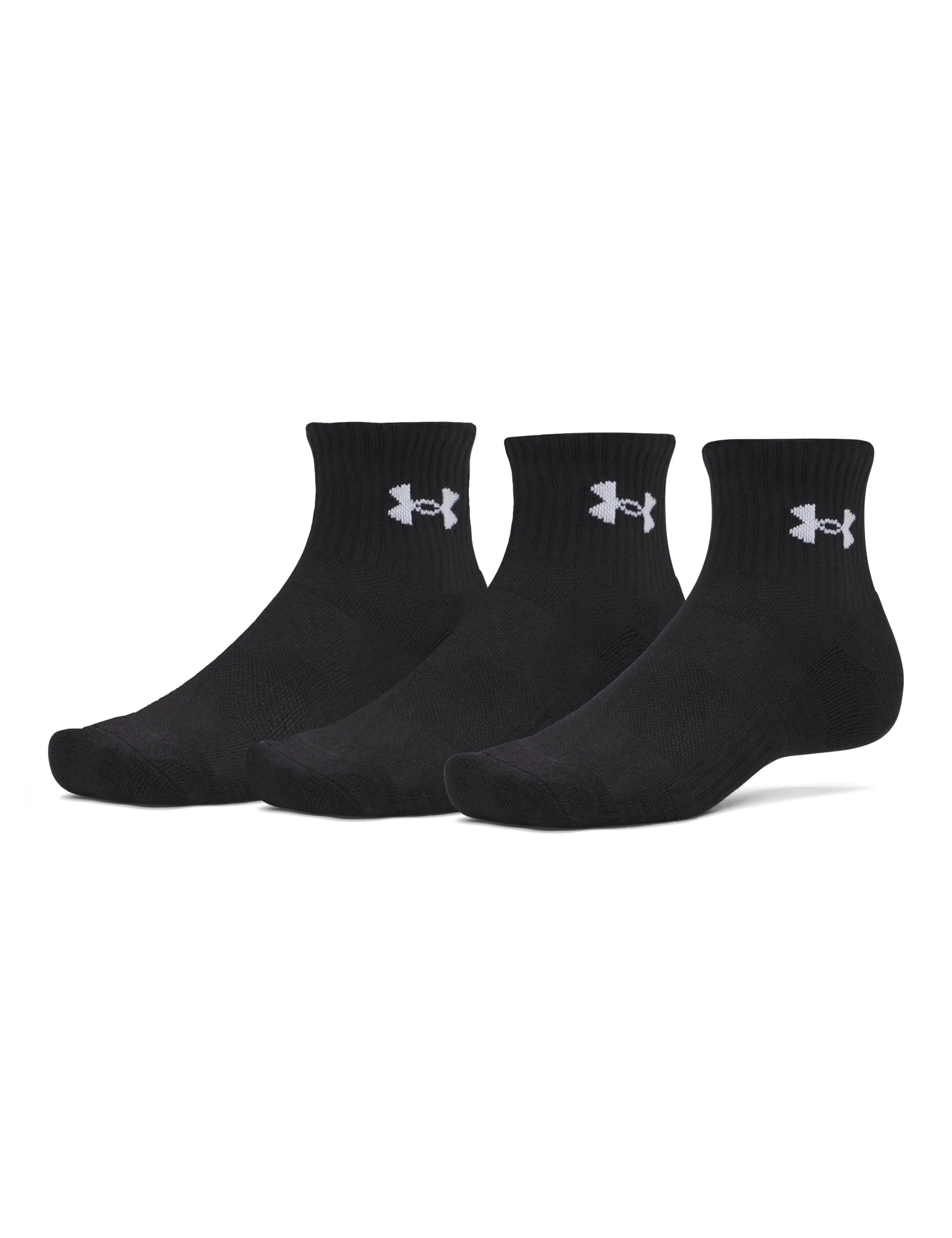 Performance Cotton 3-Pack Quarter Socks - Ultimate Black/White