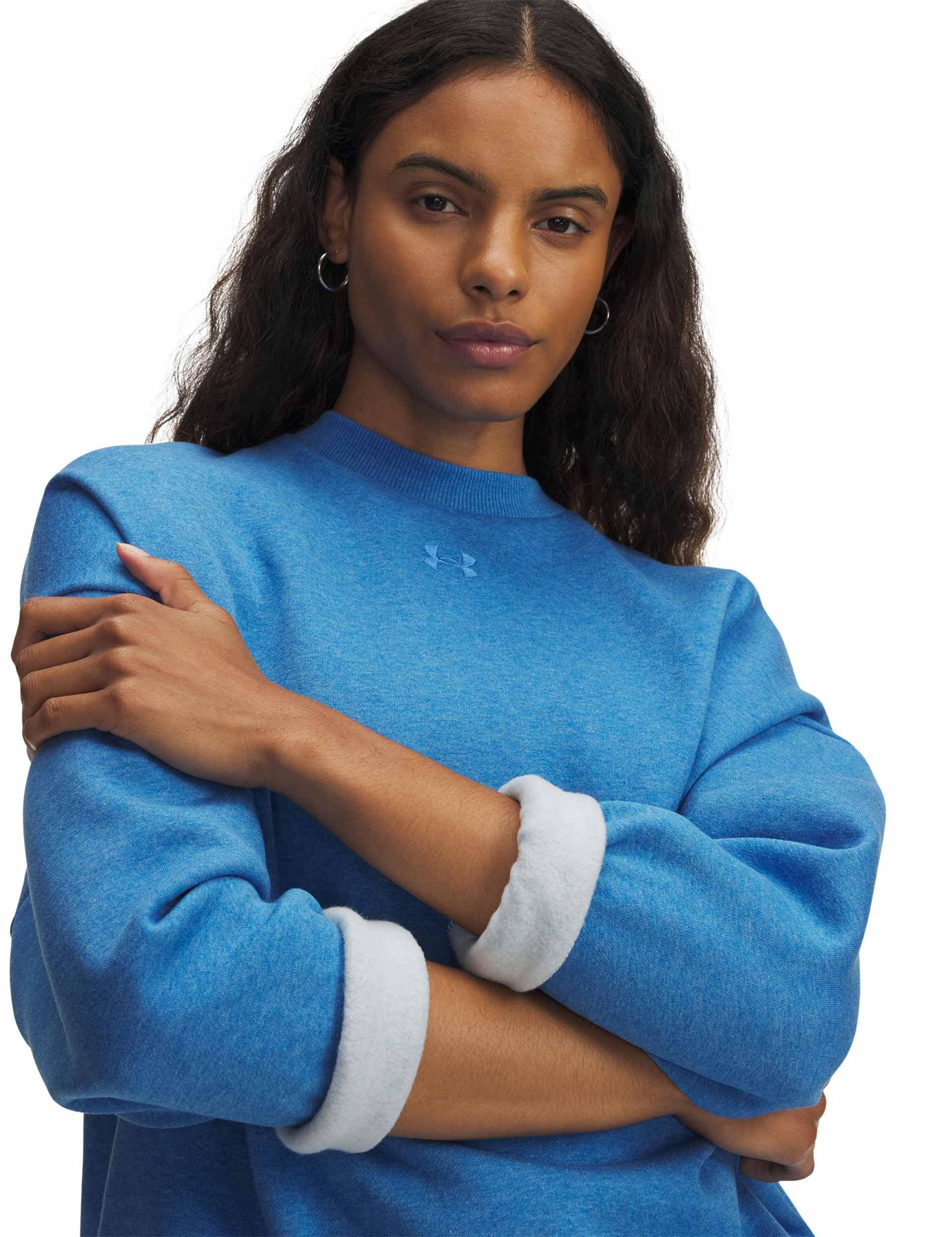 Rival Fleece Oversized Crew - Blue Atlantis/Light Heather - Image 3