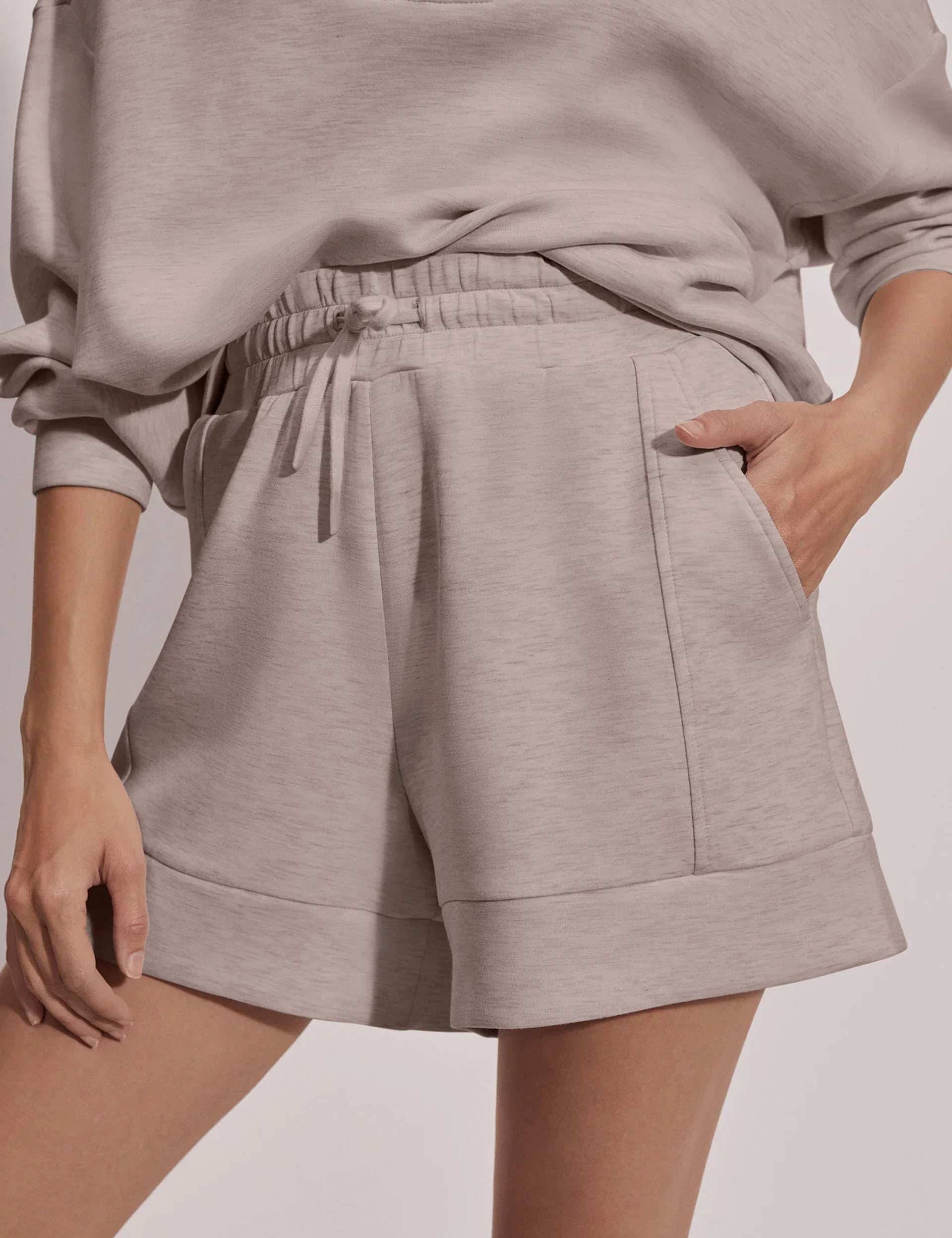 Atrium High Waisted Short 4.5" - Taupe Marl