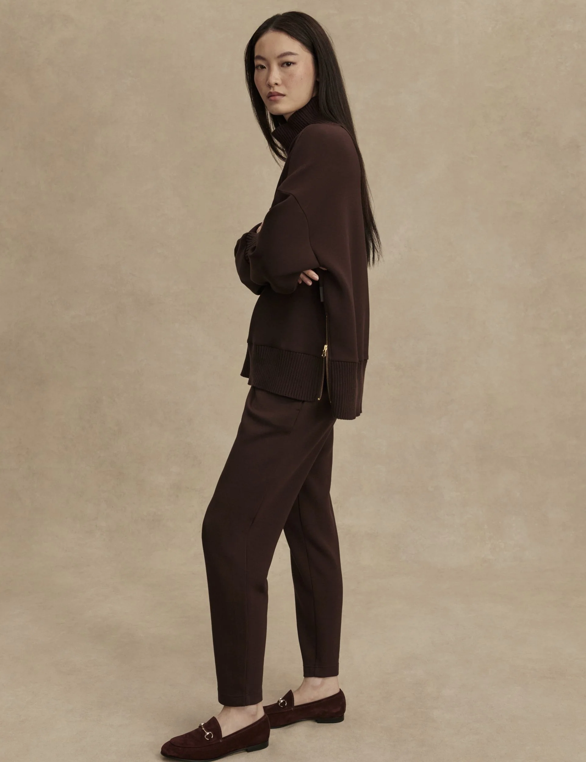 Barker High Neck Sweat - Coffee Bean - Image 8