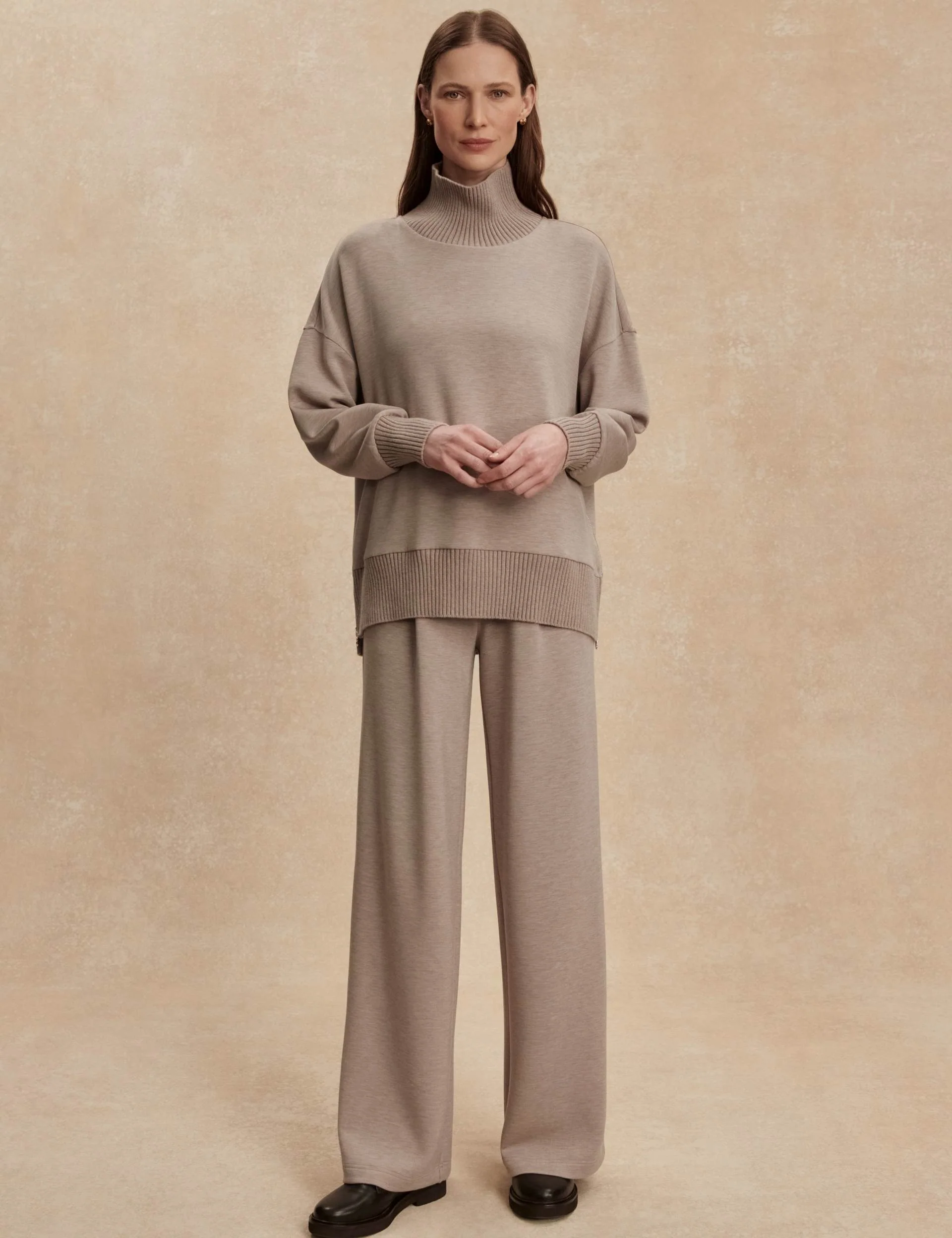 Barker High Neck Sweat - Taupe Marl - Image 6