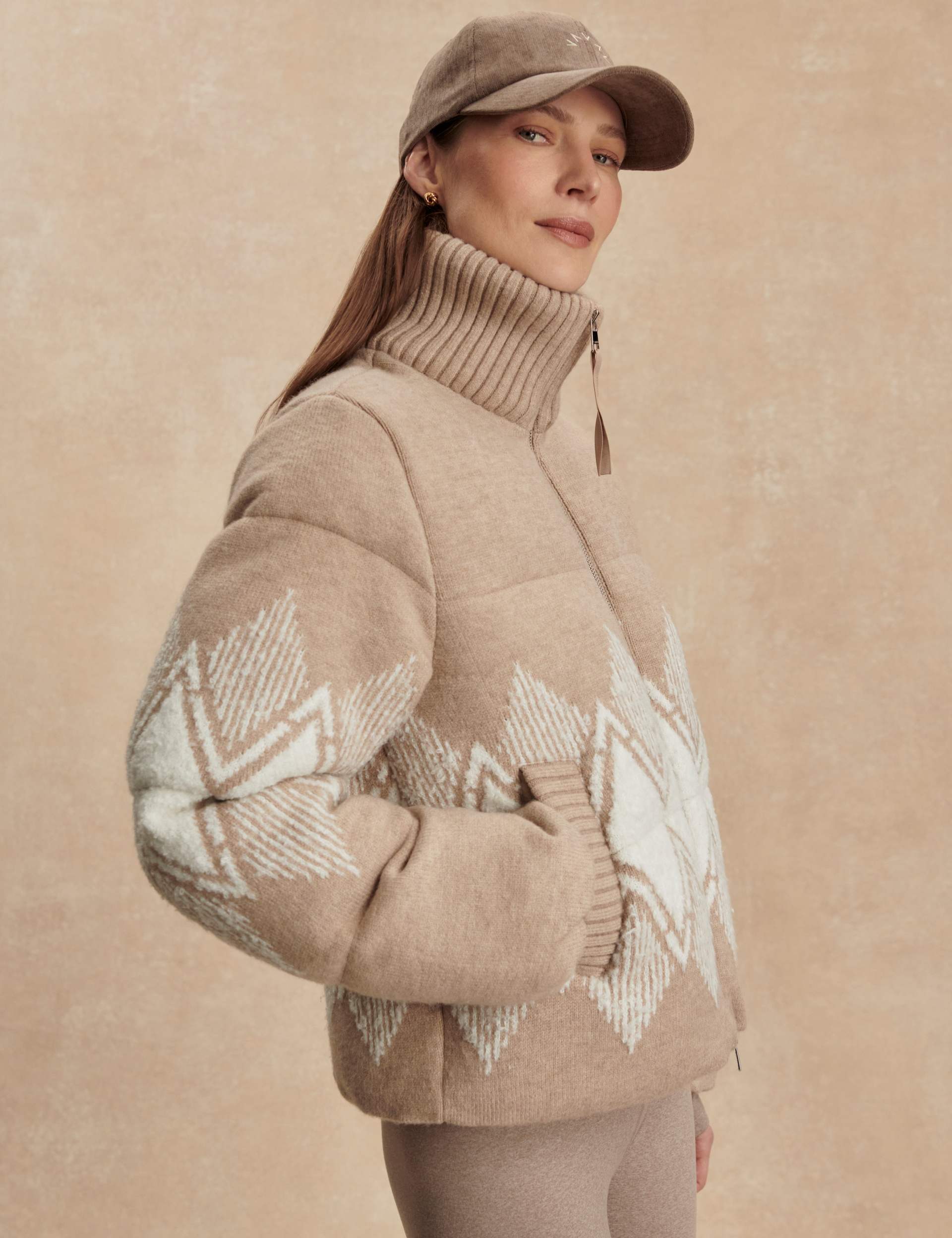 Belinda Knit Puffer - Light Taupe - Image 2